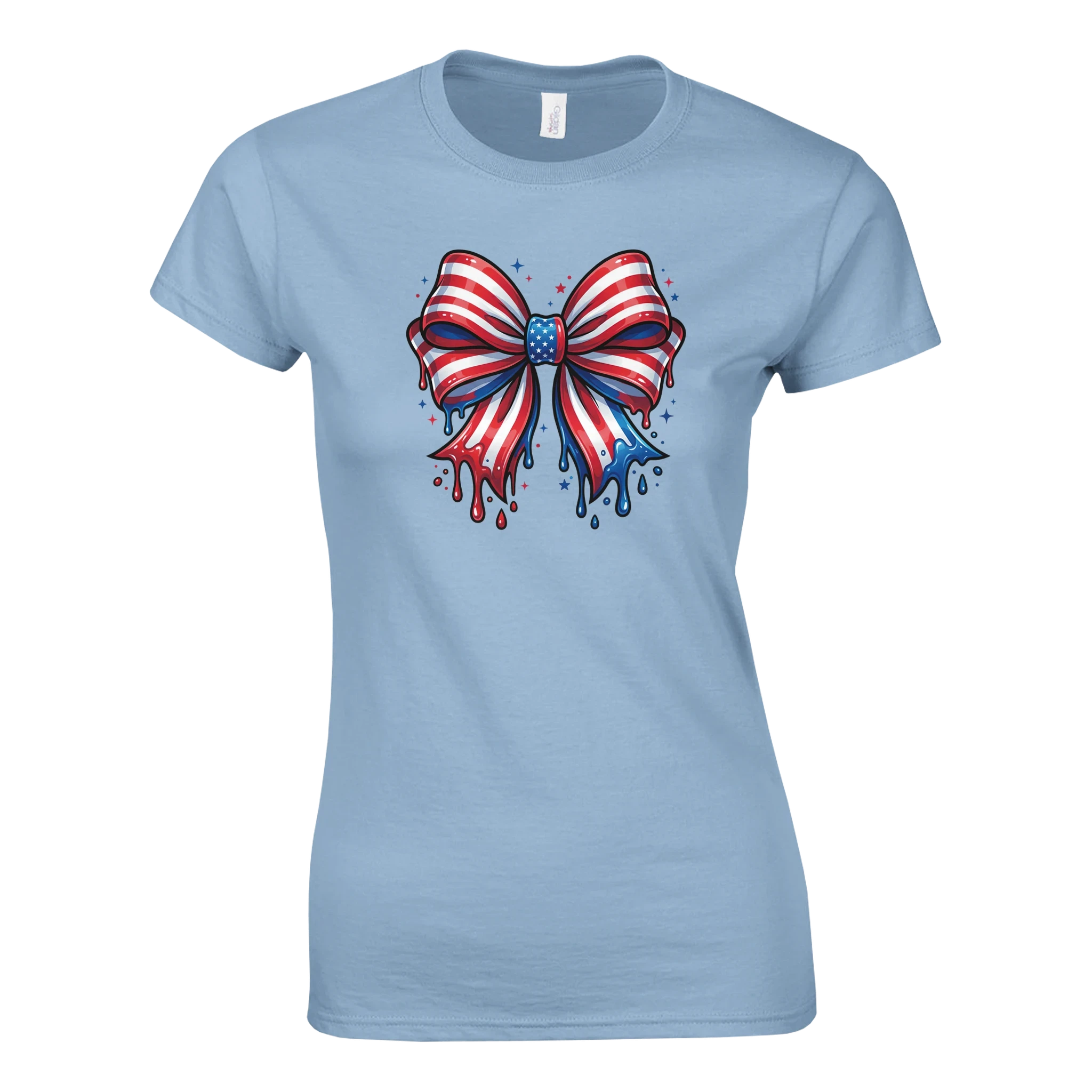 USA Flag Bow Women's T-Shirt | Patriotic Graphic Tee