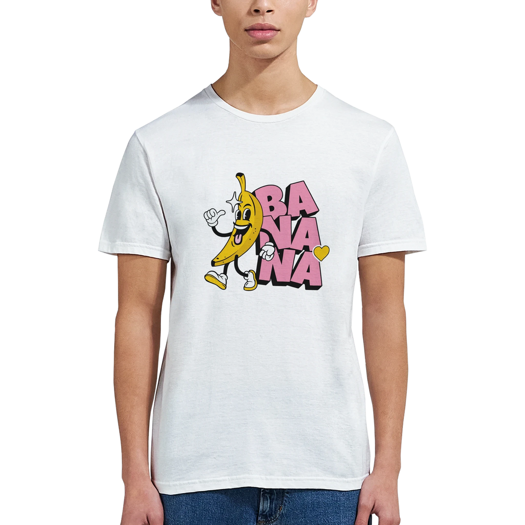 Smiling Banana Graphic T-Shirt - Premium Soft Cotton Crewneck