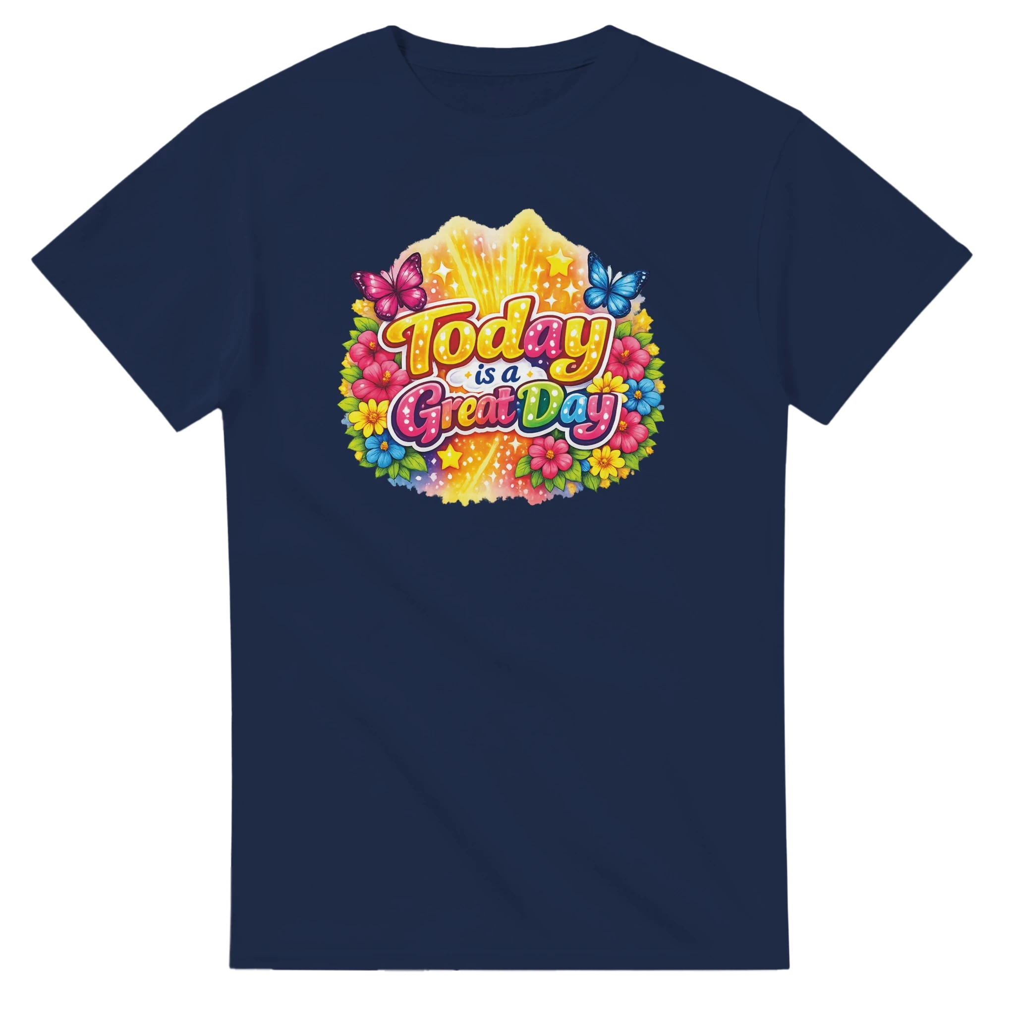 Today is a Great Day Heavyweight Cotton T-Shirt | Positive Statement Graphic Tee. Nice Gift.