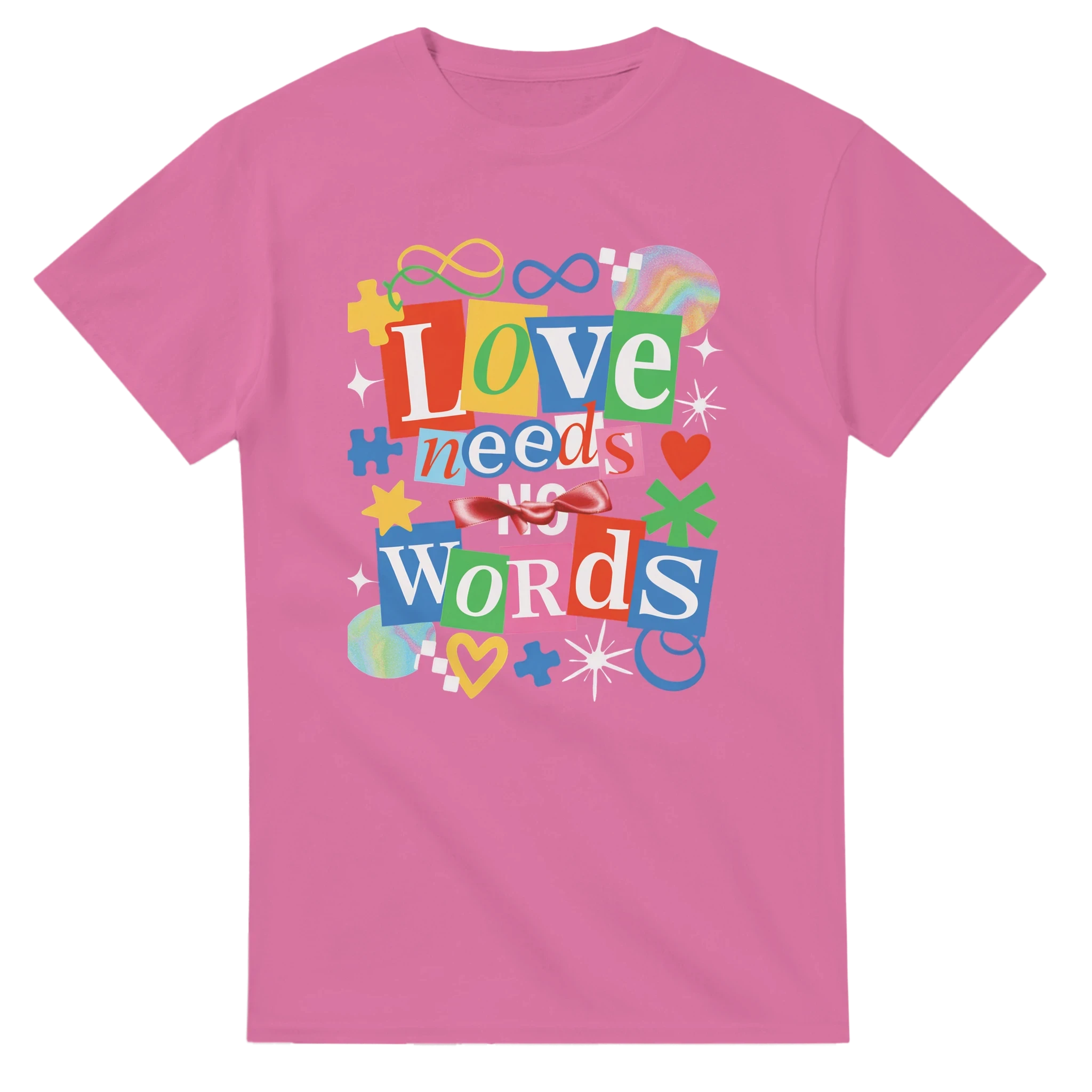 Love Needs Words Colorful Summer Graphic T-Shirt | Premium Heavyweight Cotton Tee
