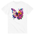Butterfly and Flower Summer Bright T-Shirt – Casual Graphic Tee
