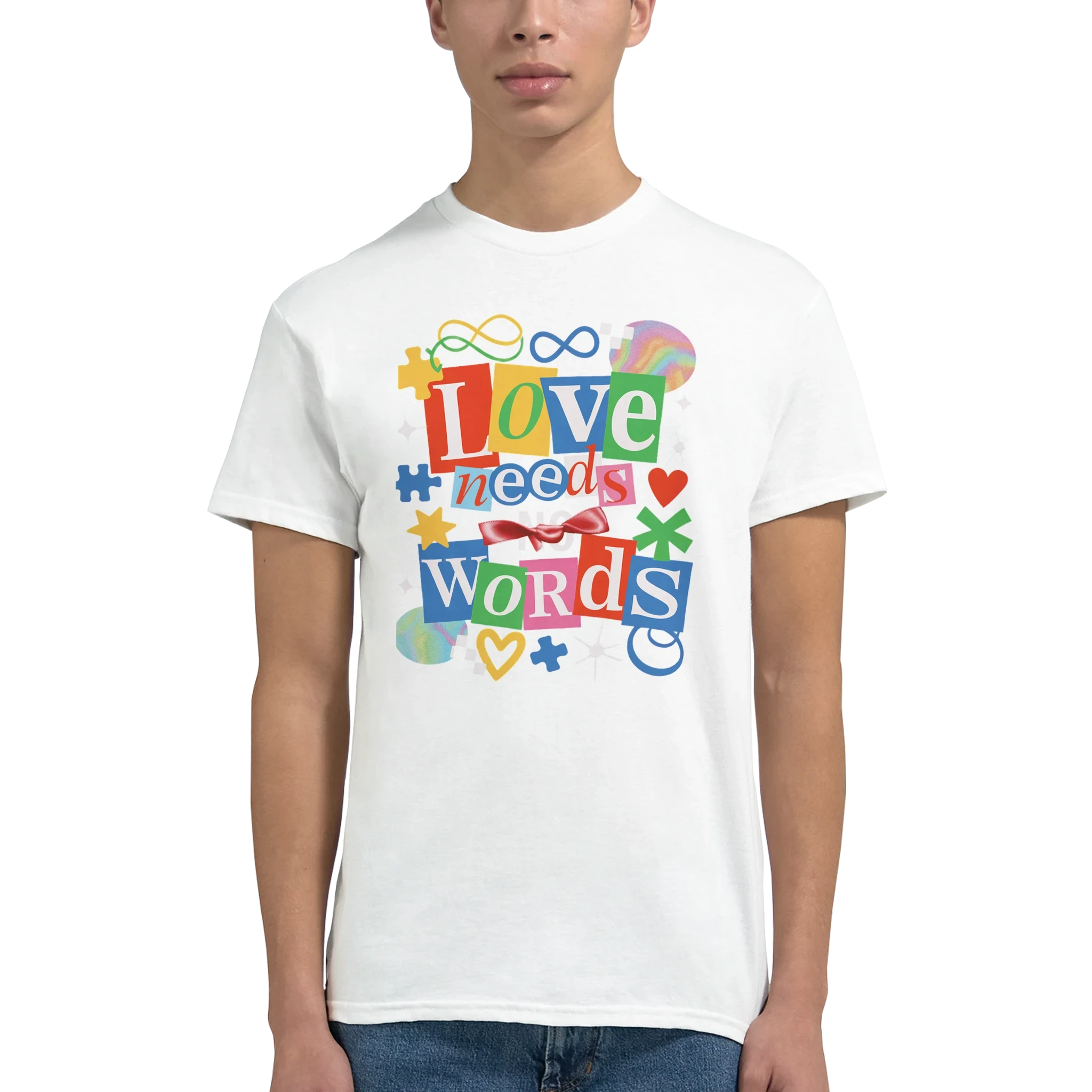Love Needs Words Colorful Summer Graphic T-Shirt | Premium Heavyweight Cotton Tee