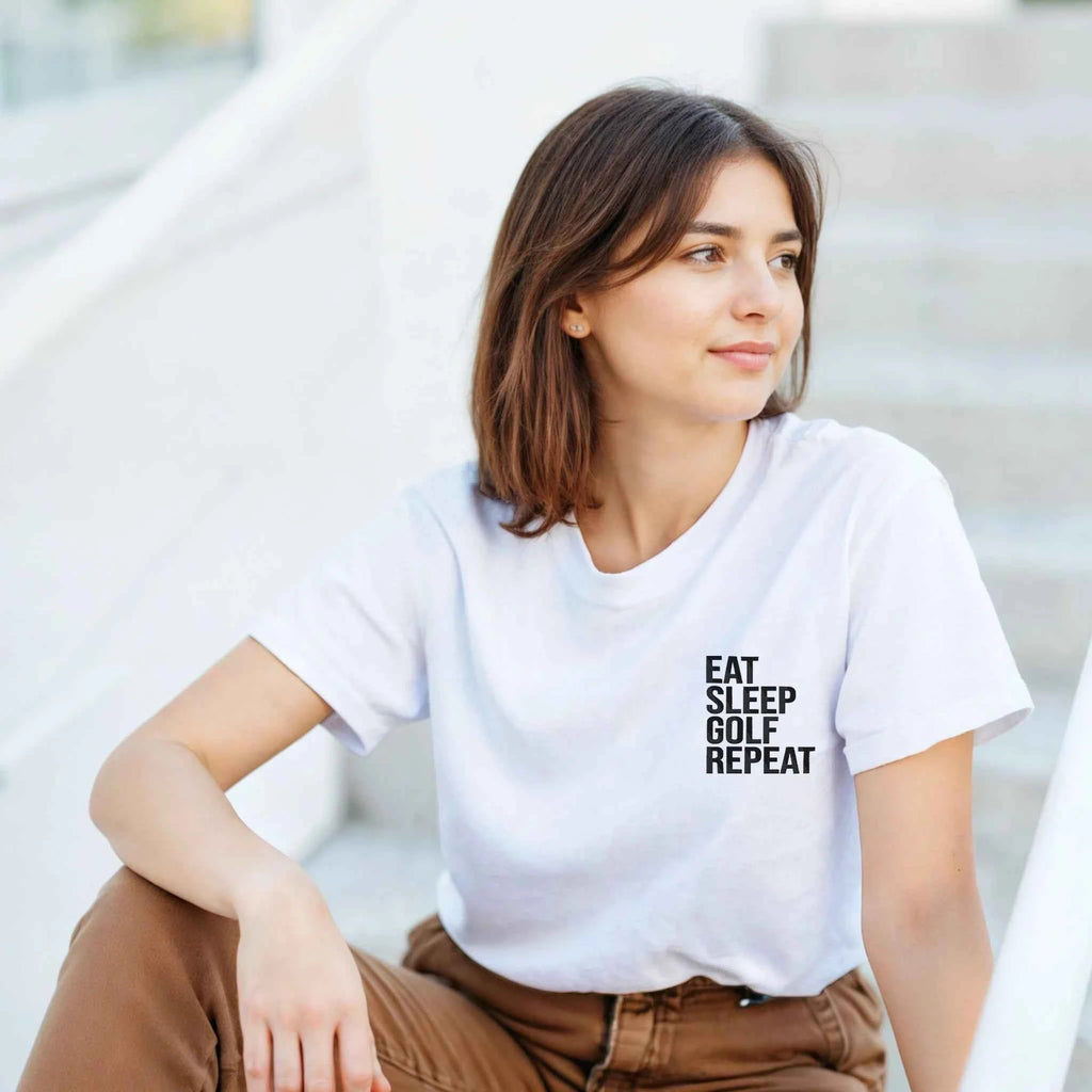 Golf Graphic T-Shirt - Heavyweight Cotton Classic Fit EAT SLEEP REPEAT GOLF
