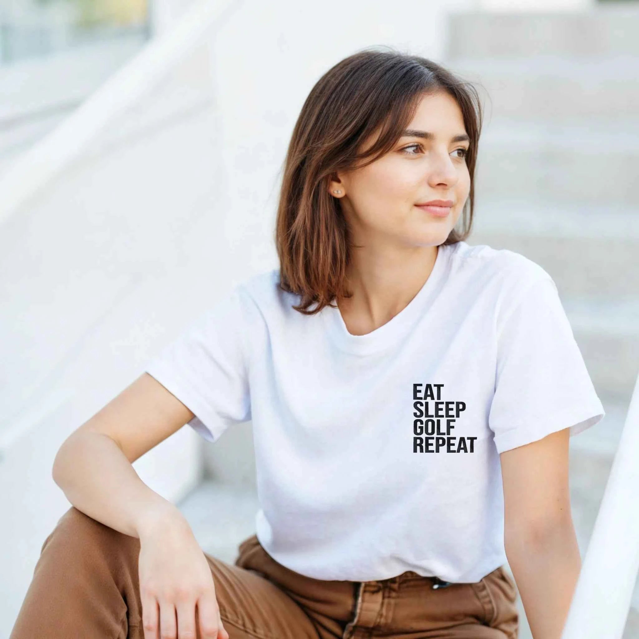 Golf Graphic T-Shirt - Heavyweight Cotton Classic Fit EAT SLEEP REPEAT GOLF