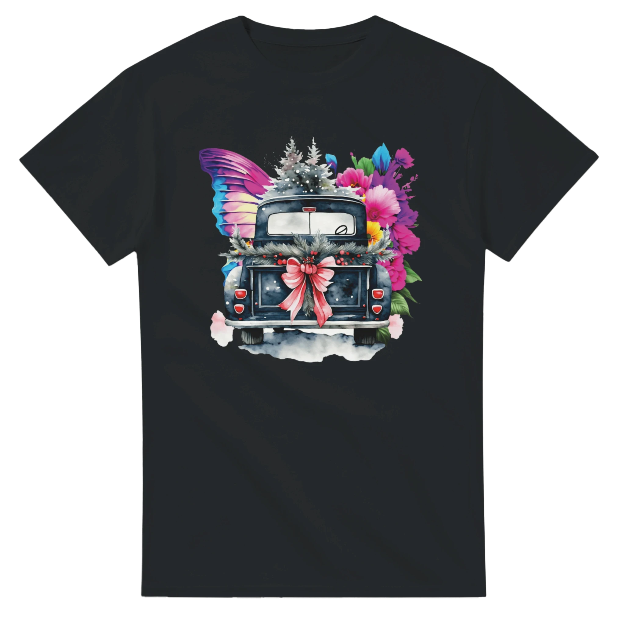 Bright Truck and Butterfly Design Heavyweight Unisex Crewneck T-shirt | Gildan® 5000