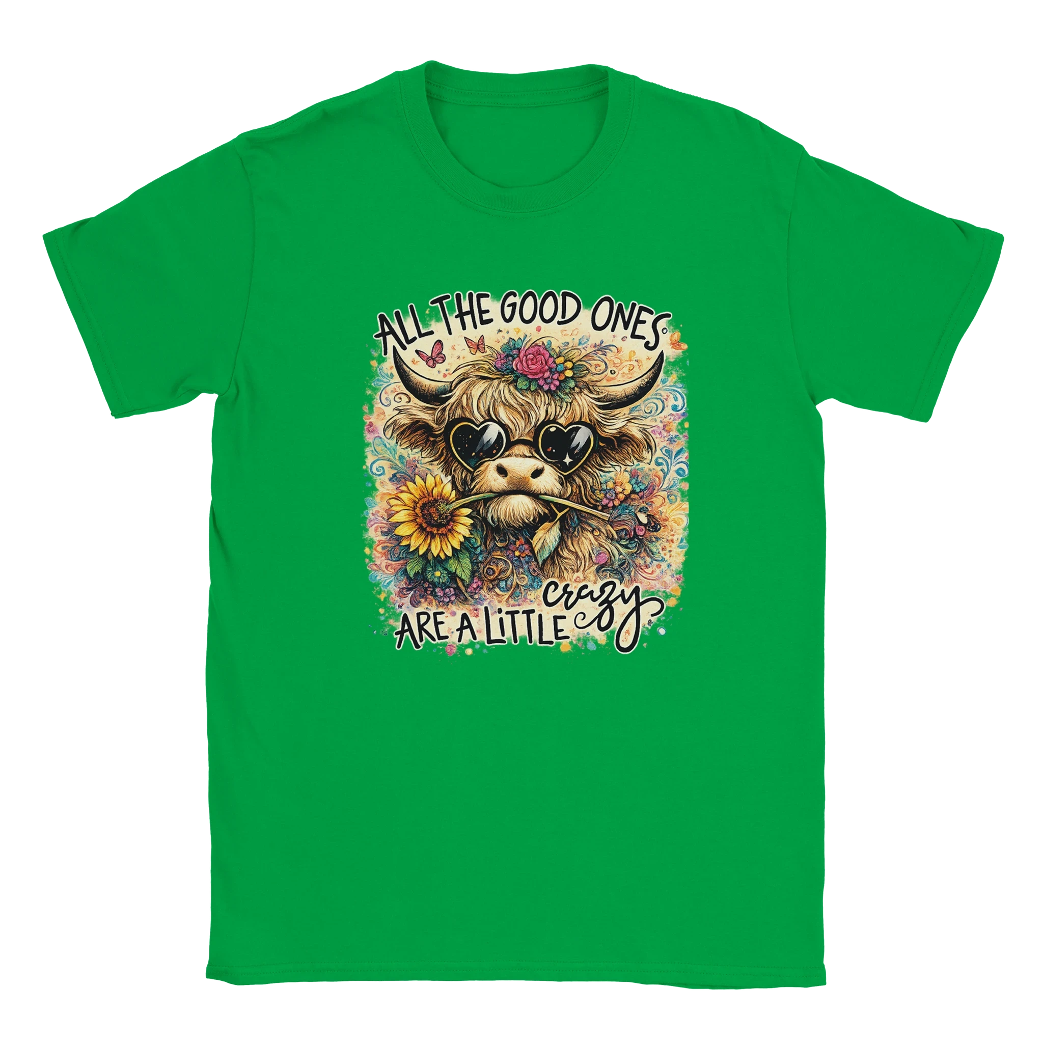 Good Ones Are Crazy Funny Cow Graphic T-Shirt - Premium Unisex Cotton Tee