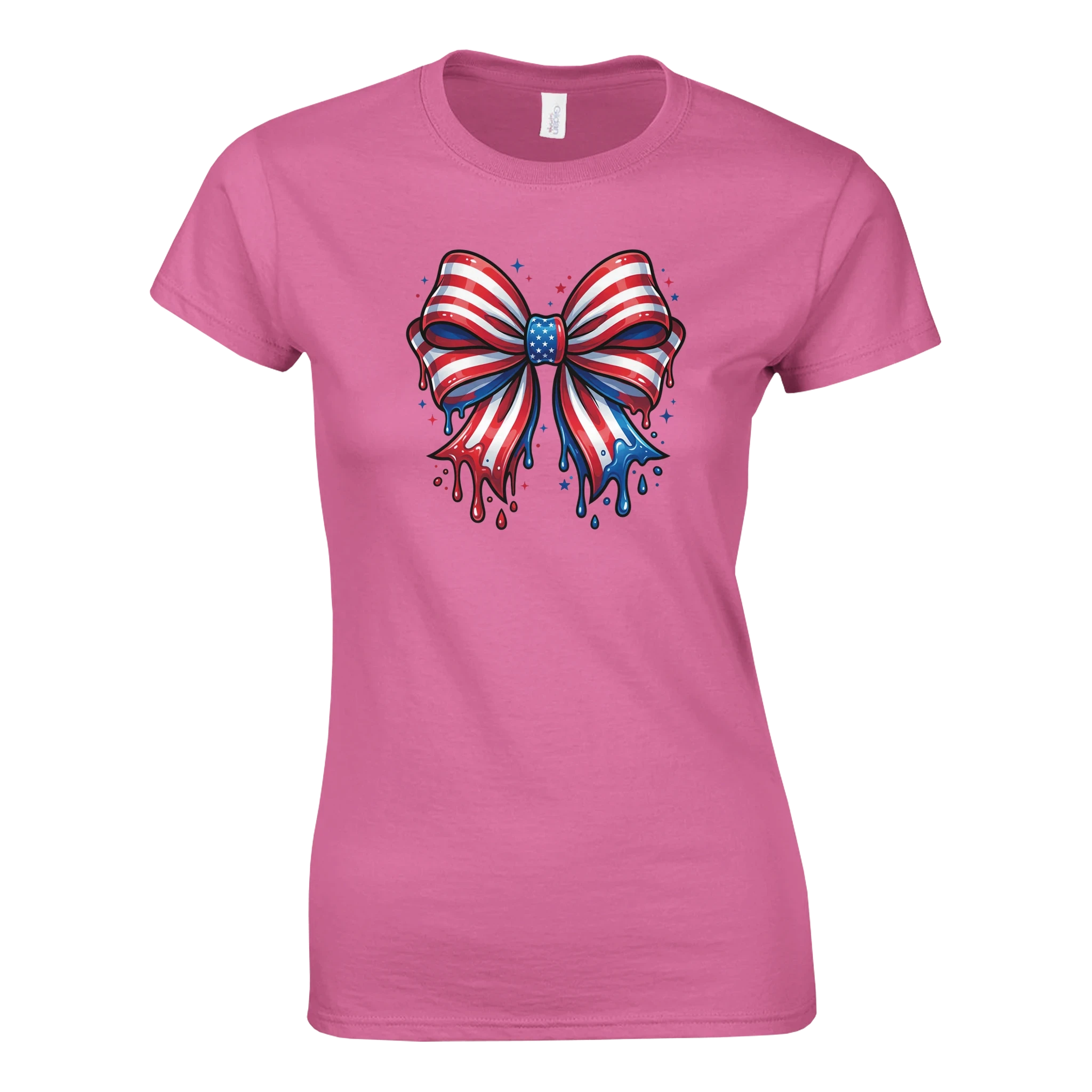 USA Flag Bow Women's T-Shirt | Patriotic Graphic Tee