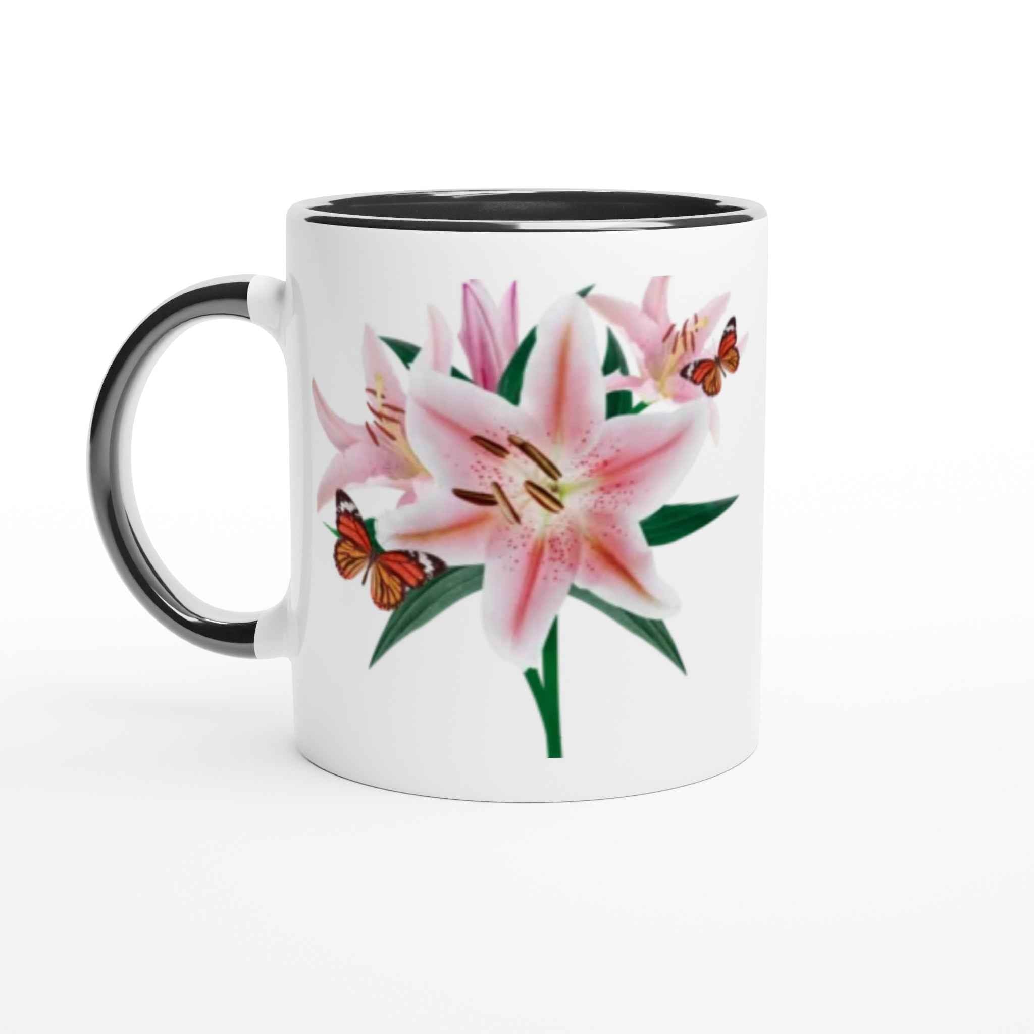 Iris Flower Mug, Floral Ceramic Coffee Cup, Botanical Garden Gift, Spring Flower Tea Mug, Gift for Gardener, Handmade Floral Kitchen Decor