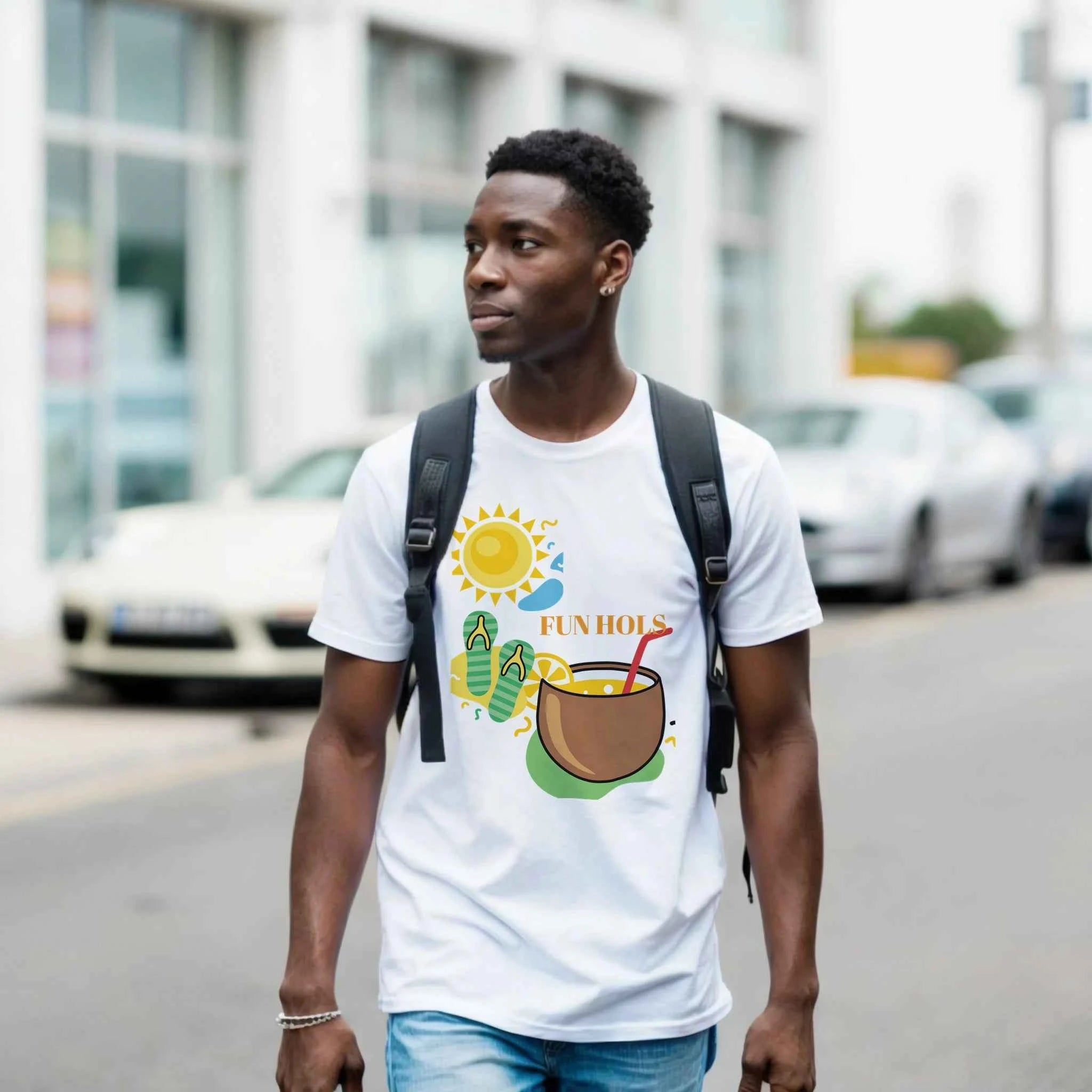 Fun Holiday Beach Graphic T-Shirt - Premium Cotton Tee