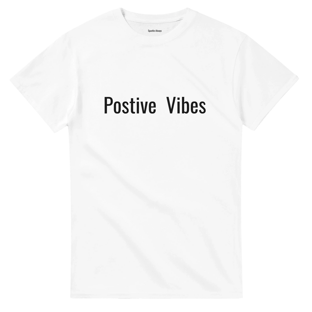Positive Vibes Statement Heavyweight Cotton T-Shirt - Classic Relaxed Fit