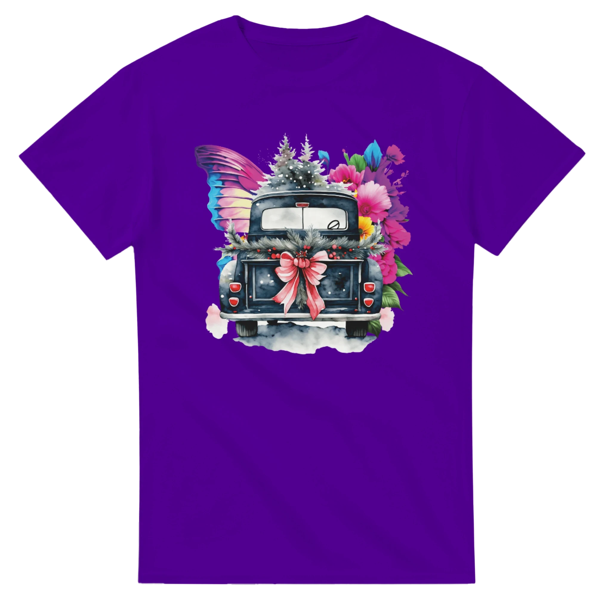 Bright Truck and Butterfly Design Heavyweight Unisex Crewneck T-shirt | Gildan® 5000