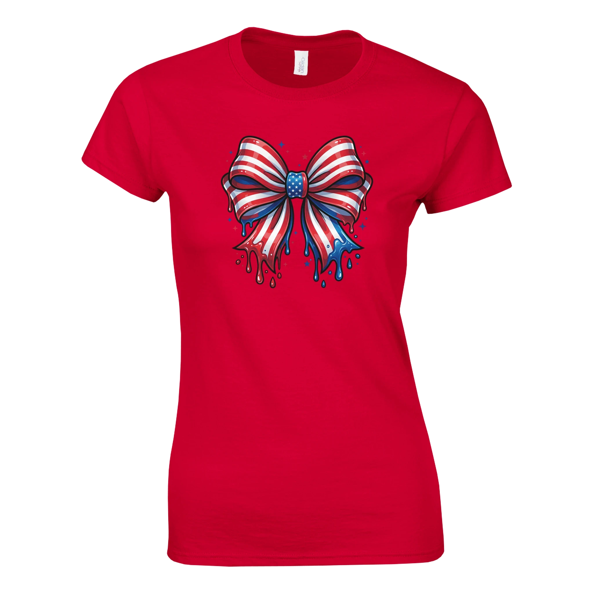 USA Flag Bow Women's T-Shirt | Patriotic Graphic Tee