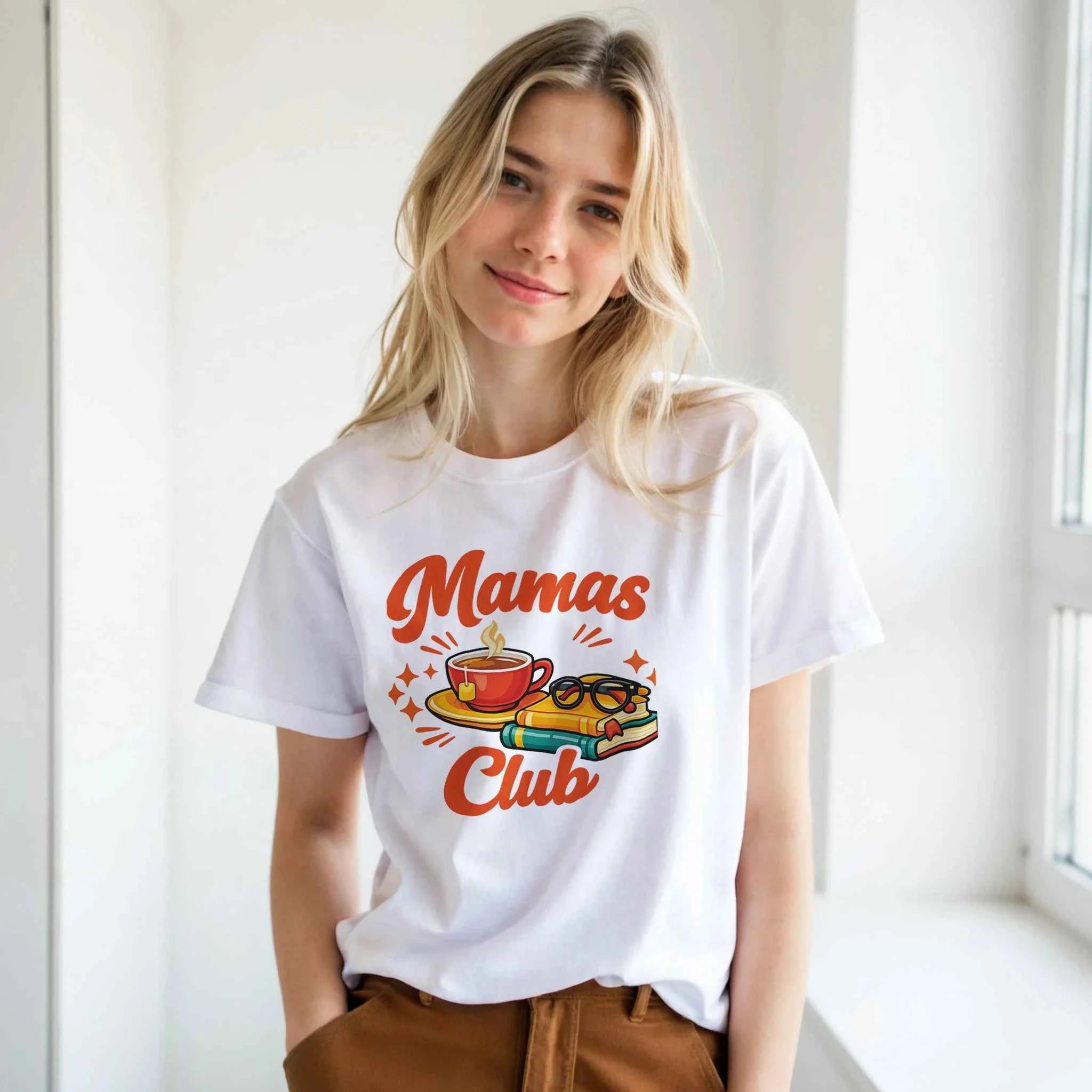 Mama's Club Graphic T-Shirt - Premium Soft Ring-Spun Cotton Tee