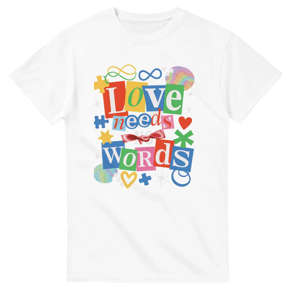 Love Needs Words Colorful Summer Graphic T-Shirt | Premium Heavyweight Cotton Tee