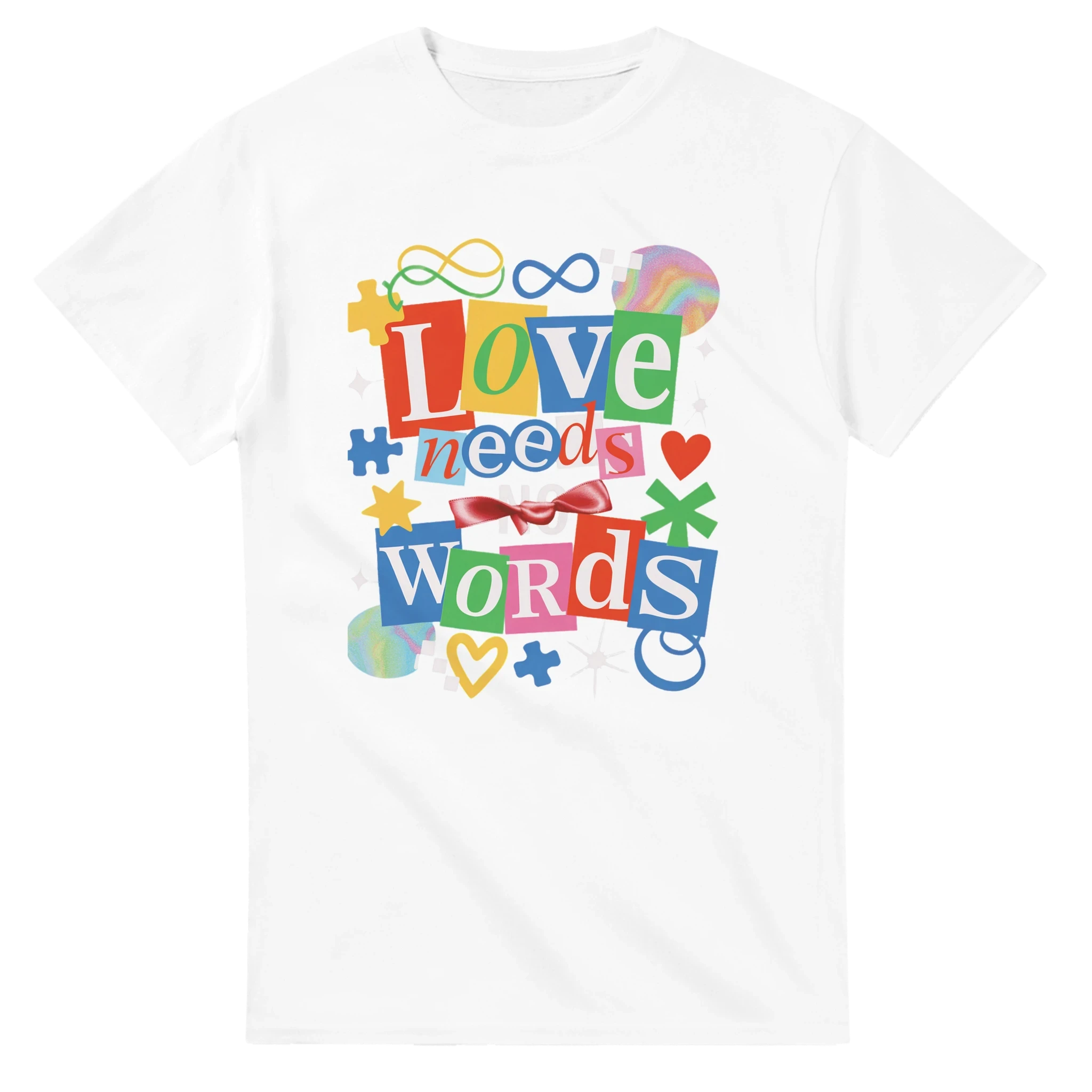 Love Needs Words Colorful Summer Graphic T-Shirt | Premium Heavyweight Cotton Tee