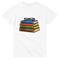 Books and Glasses Graphic T-Shirt – Premium Heavyweight Cotton Tee for Book Lovers or Teacher Gift or Student