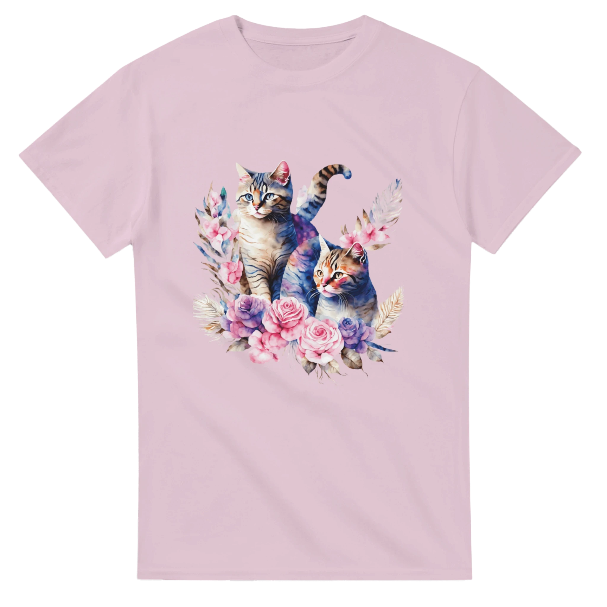 Colorful Cat Cotton T-Shirt - Premium Casual Crewneck Ideal Gift or for Cat Owners