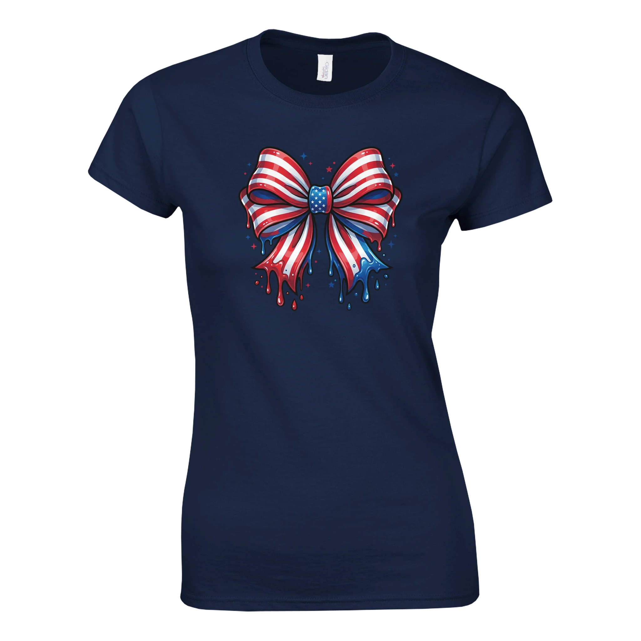 USA Flag Bow Women's T-Shirt | Patriotic Graphic Tee