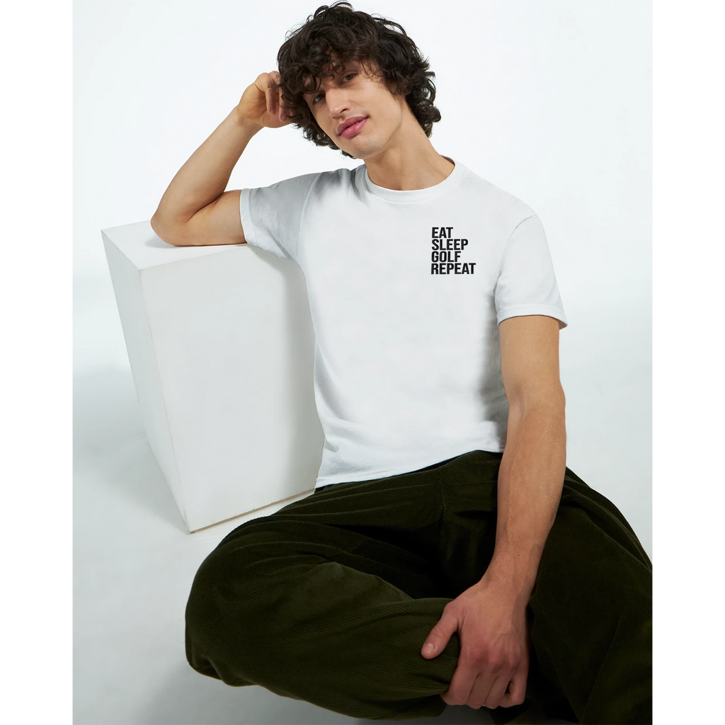 Golf Graphic T-Shirt - Heavyweight Cotton Classic Fit EAT SLEEP REPEAT GOLF
