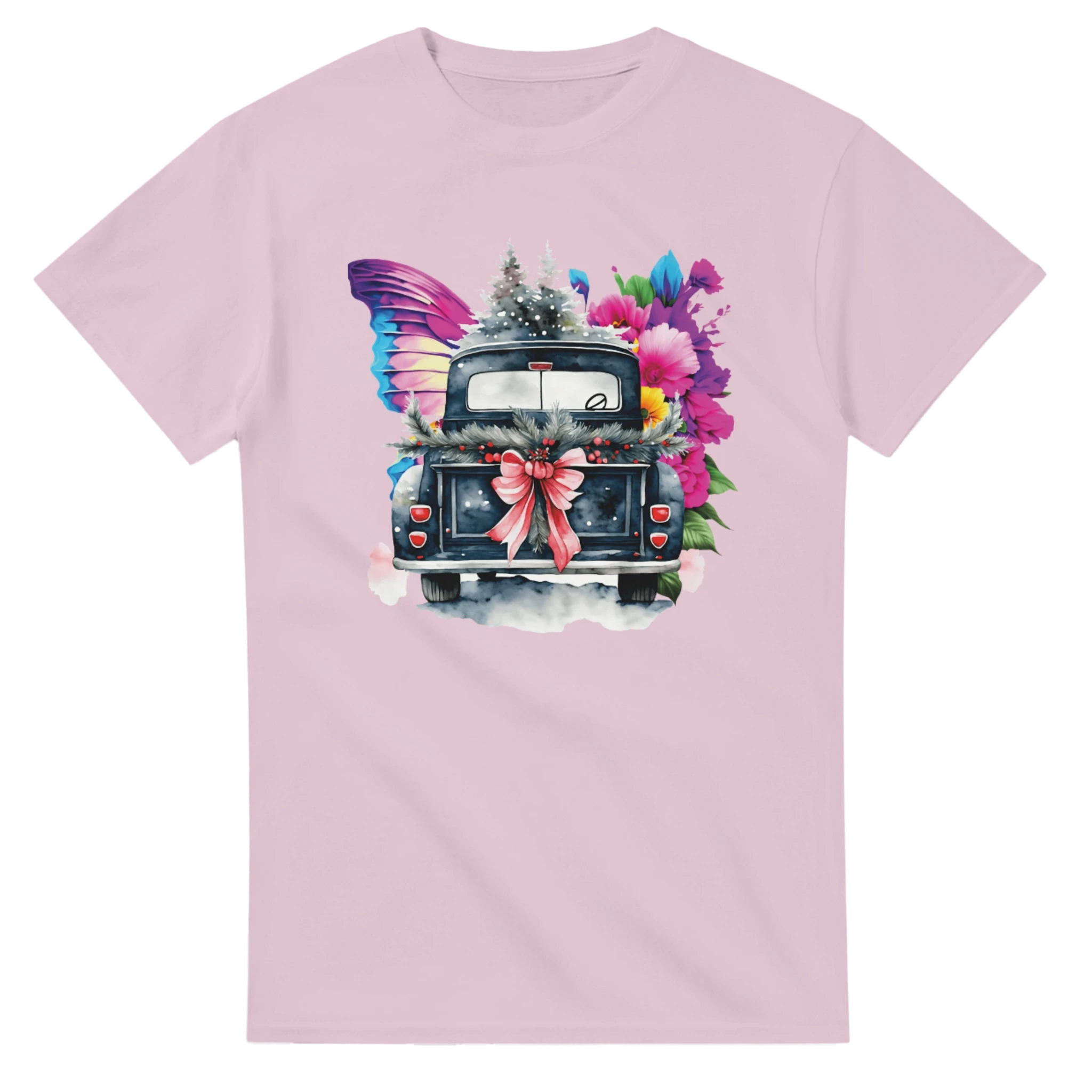 Bright Truck and Butterfly Design Heavyweight Unisex Crewneck T-shirt | Gildan® 5000