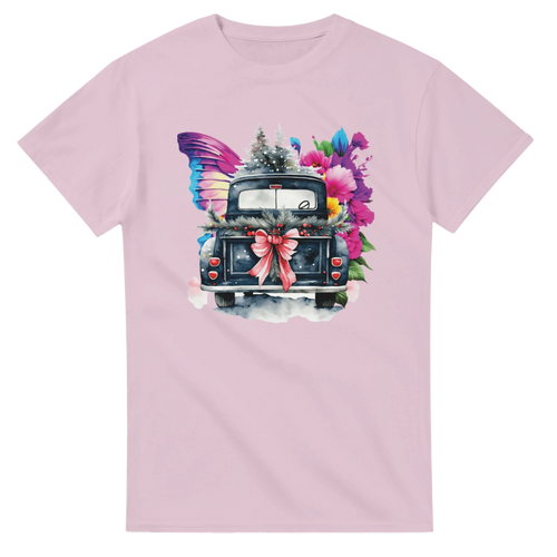 Bright Truck and Butterfly Design Heavyweight Unisex Crewneck T-shirt | Gildan® 5000