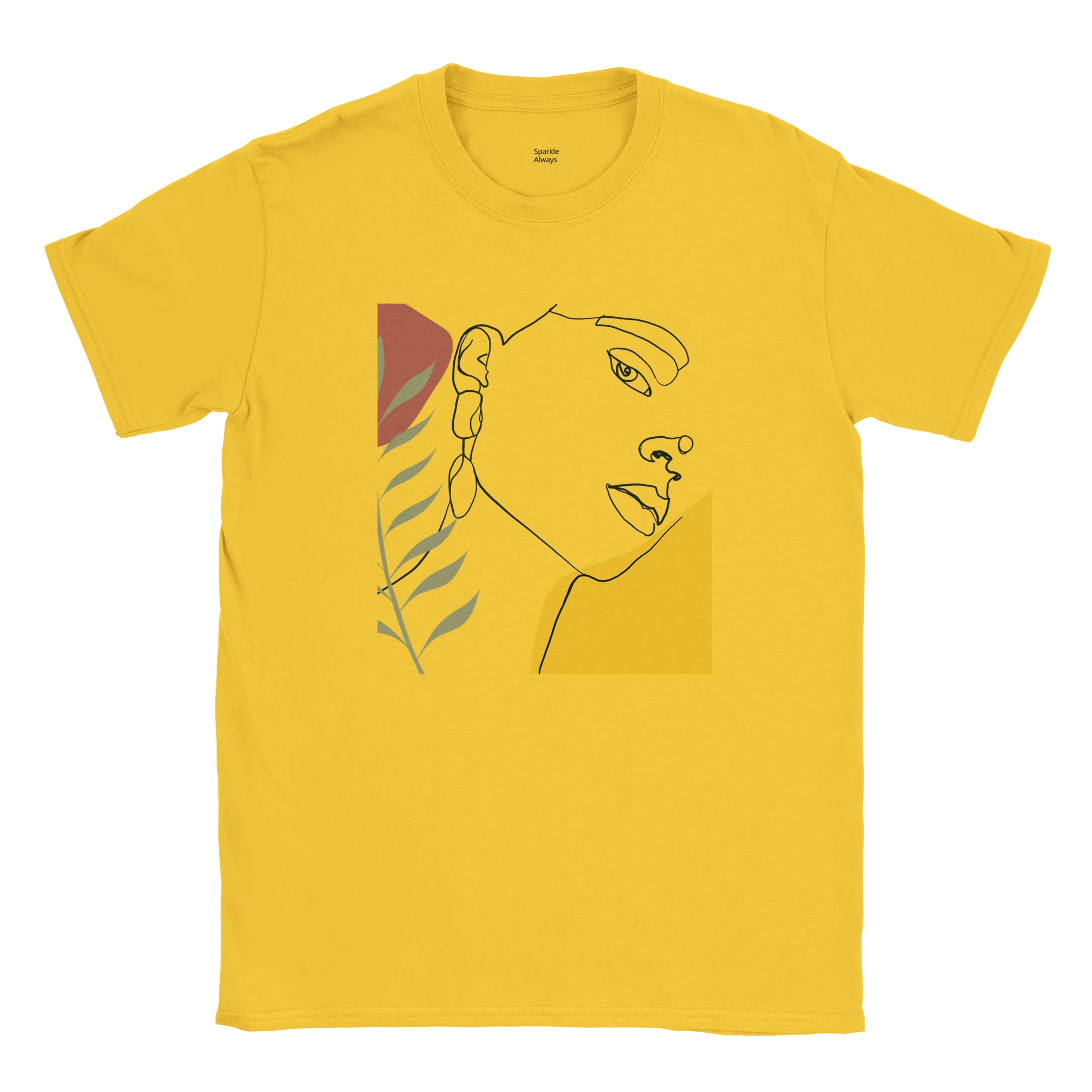 Women's Face Portrait Graphic T-Shirt - Black and White Art Tee