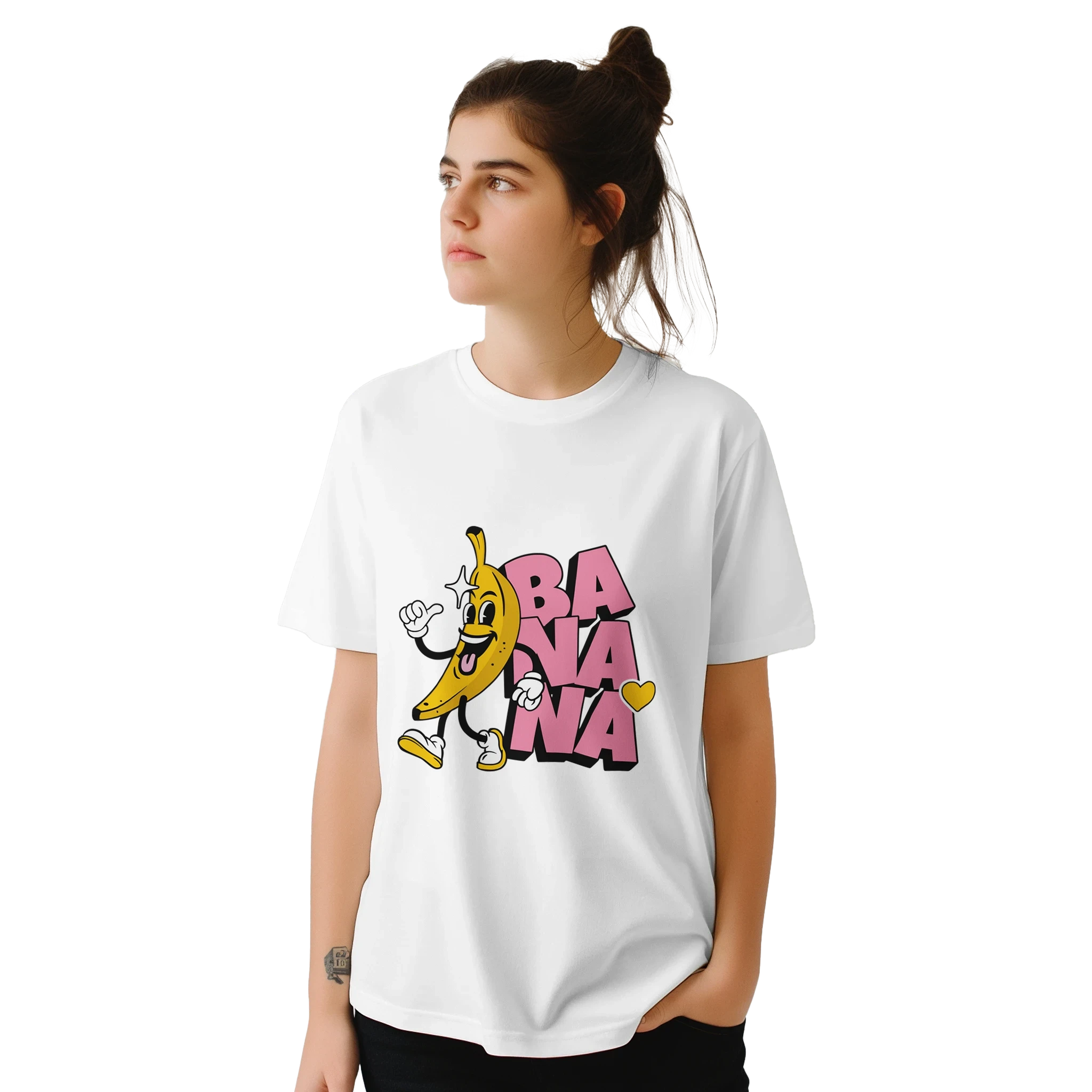 Smiling Banana Graphic T-Shirt - Premium Soft Cotton Crewneck