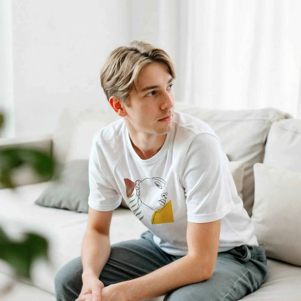 Women's Face Portrait Graphic T-Shirt - Black and White Art Tee