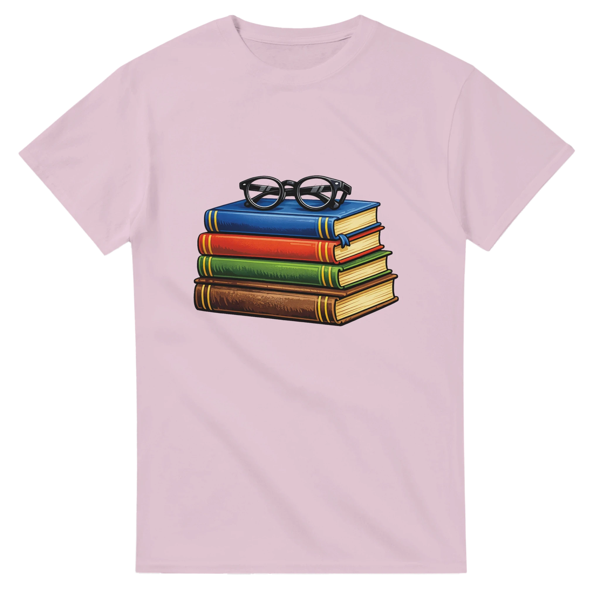 Books and Glasses Graphic T-Shirt – Premium Heavyweight Cotton Tee for Book Lovers or Teacher Gift or Student