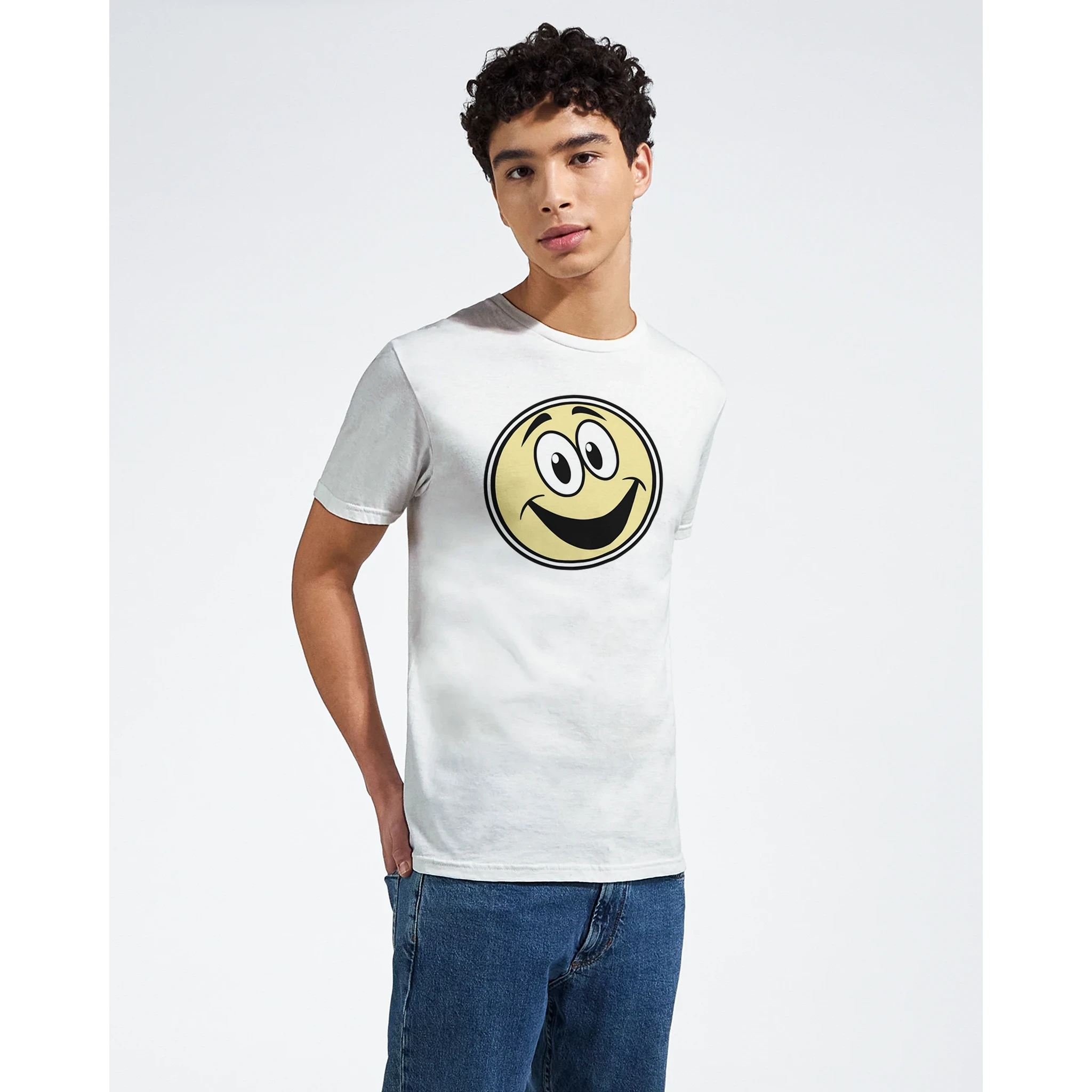 Smiling Emoji Graphic T-Shirt - Premium Soft Cotton Fun Tee