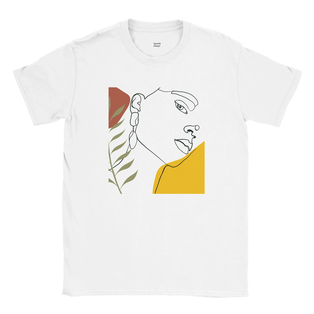 Women's Face Portrait Graphic T-Shirt - Black and White Art Tee