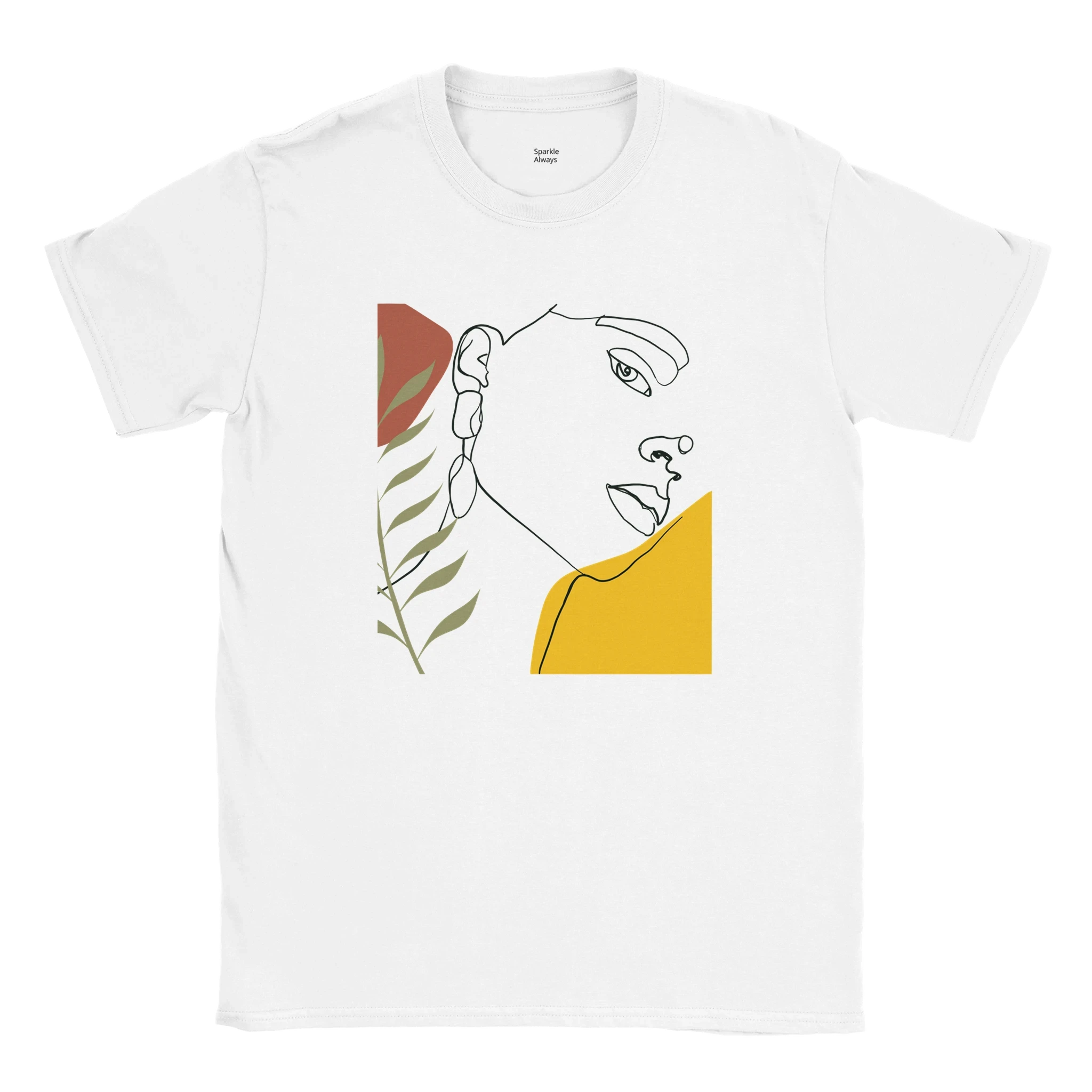 Women's Face Portrait Graphic T-Shirt - Black and White Art Tee