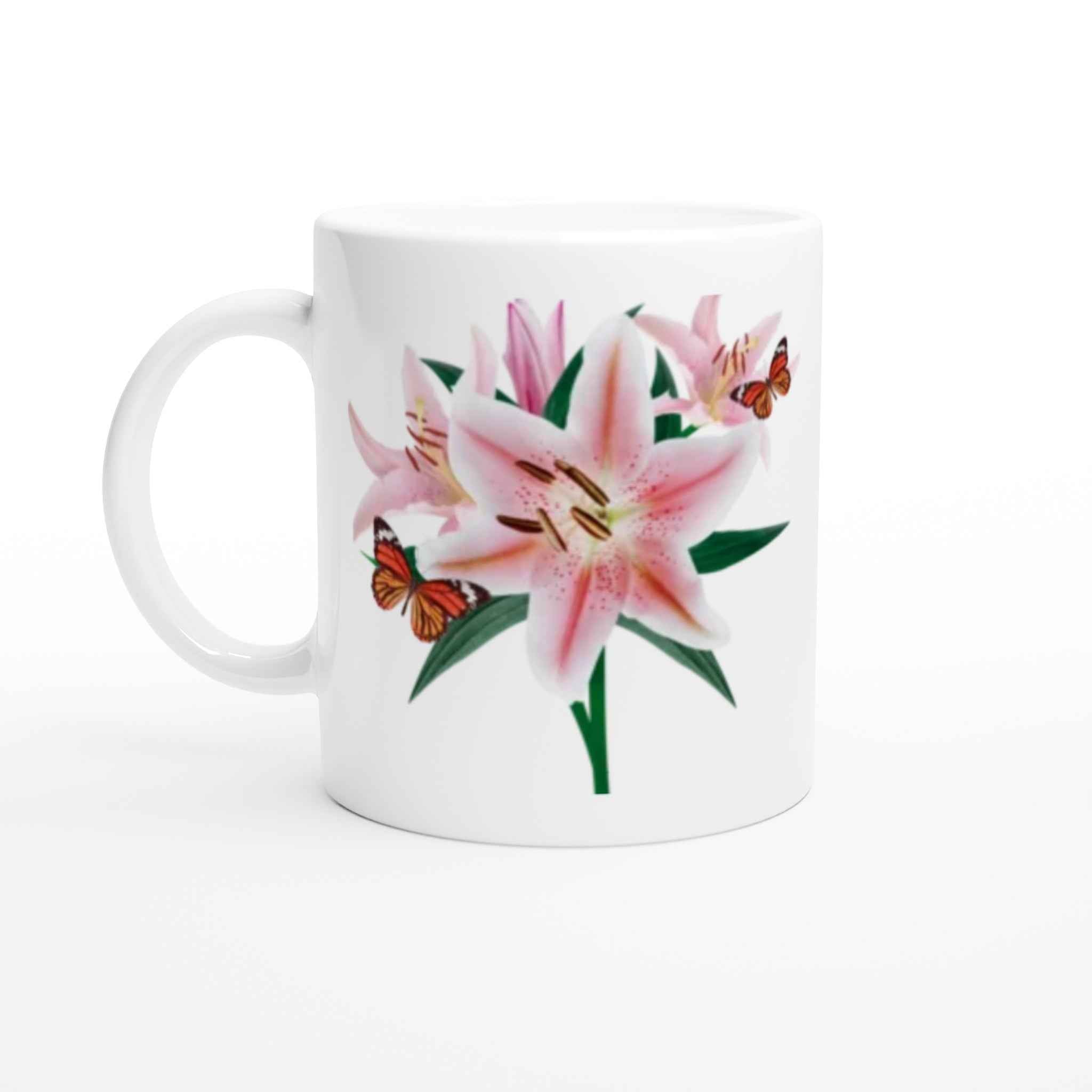 Iris Flower Mug, Floral Ceramic Coffee Cup, Botanical Garden Gift, Spring Flower Tea Mug, Gift for Gardener, Handmade Floral Kitchen Decor
