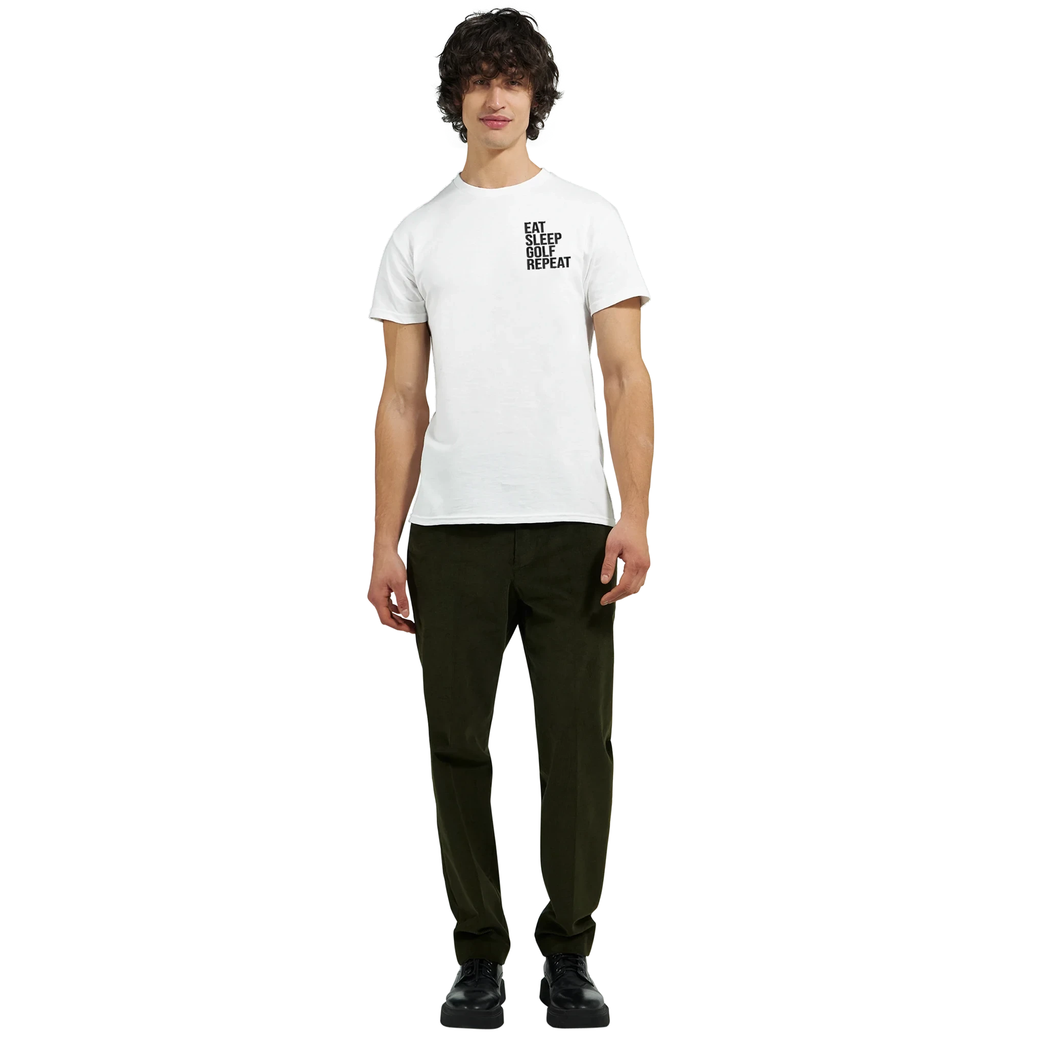 Golf Graphic T-Shirt - Heavyweight Cotton Classic Fit EAT SLEEP REPEAT GOLF