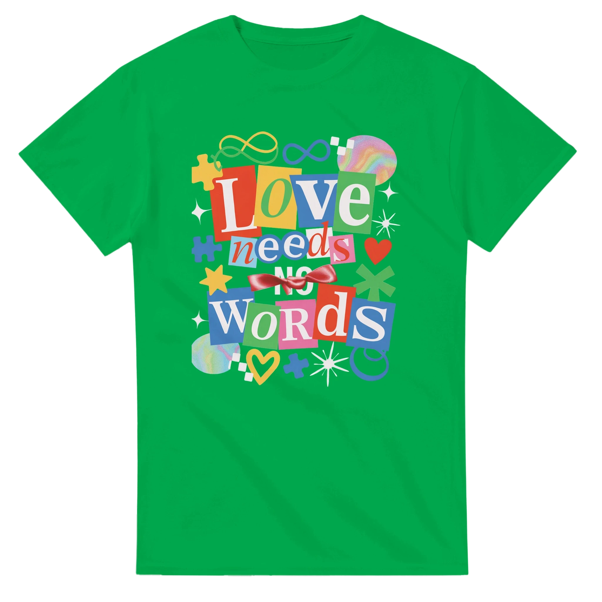 Love Needs Words Colorful Summer Graphic T-Shirt | Premium Heavyweight Cotton Tee