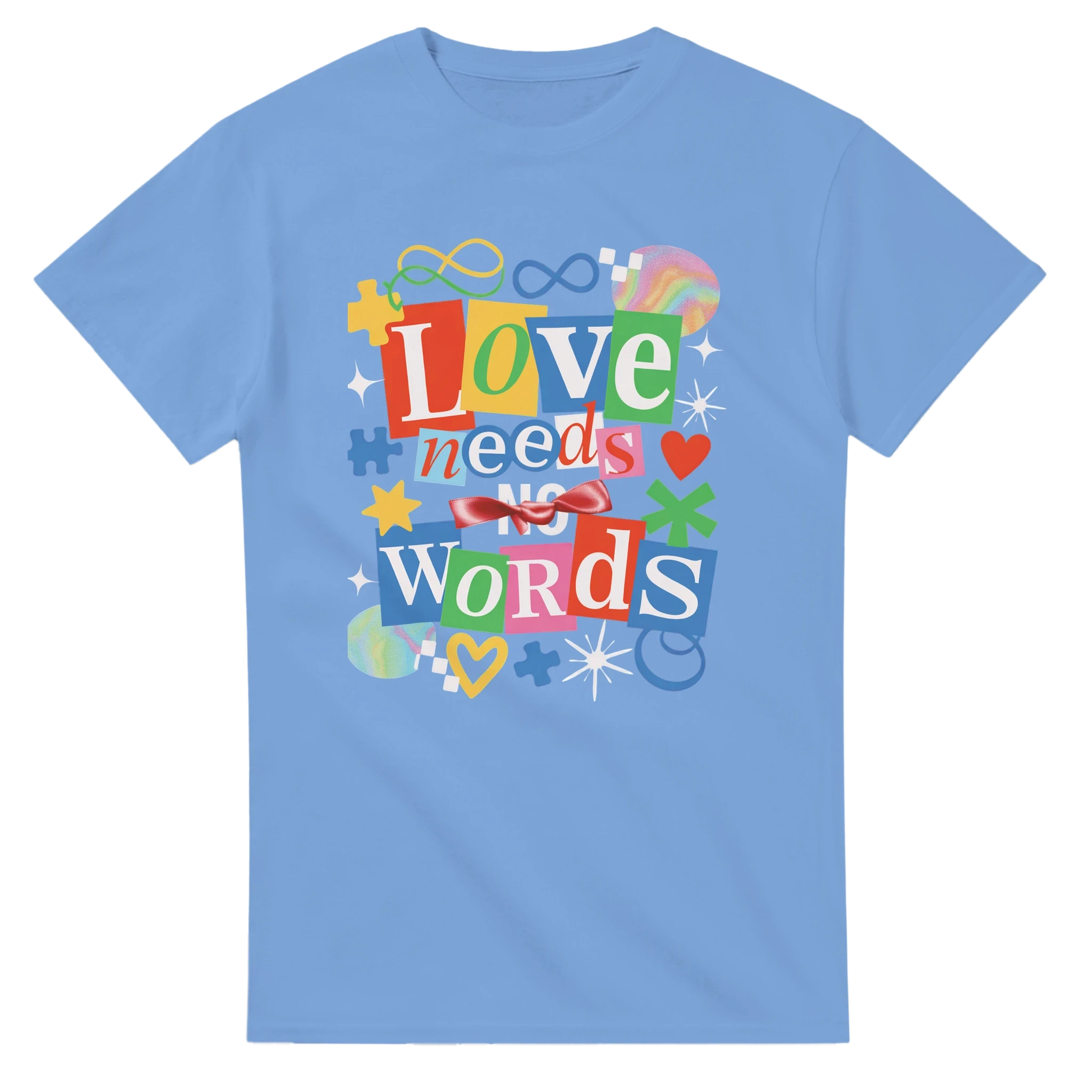 Love Needs Words Colorful Summer Graphic T-Shirt | Premium Heavyweight Cotton Tee