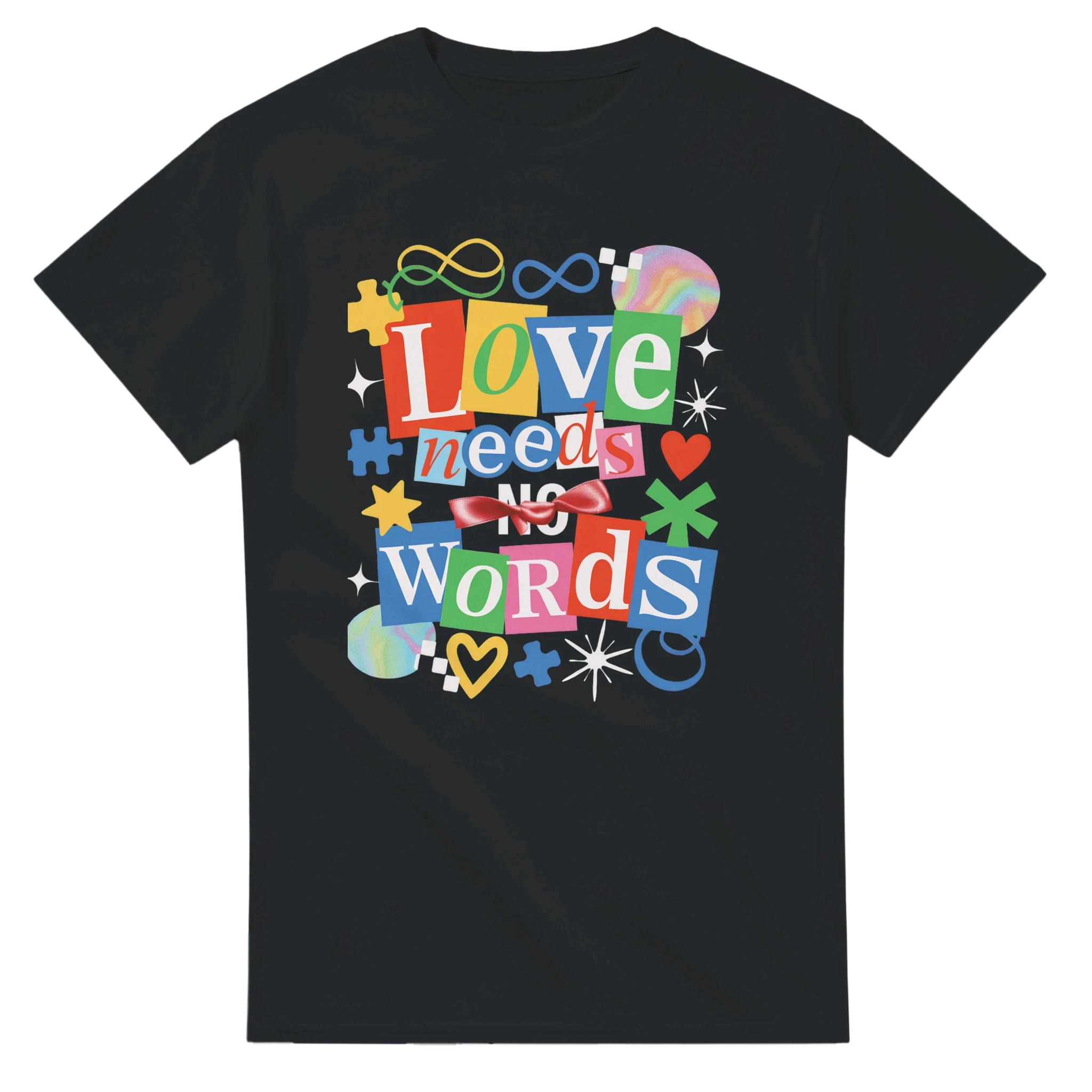 Love Needs Words Colorful Summer Graphic T-Shirt | Premium Heavyweight Cotton Tee