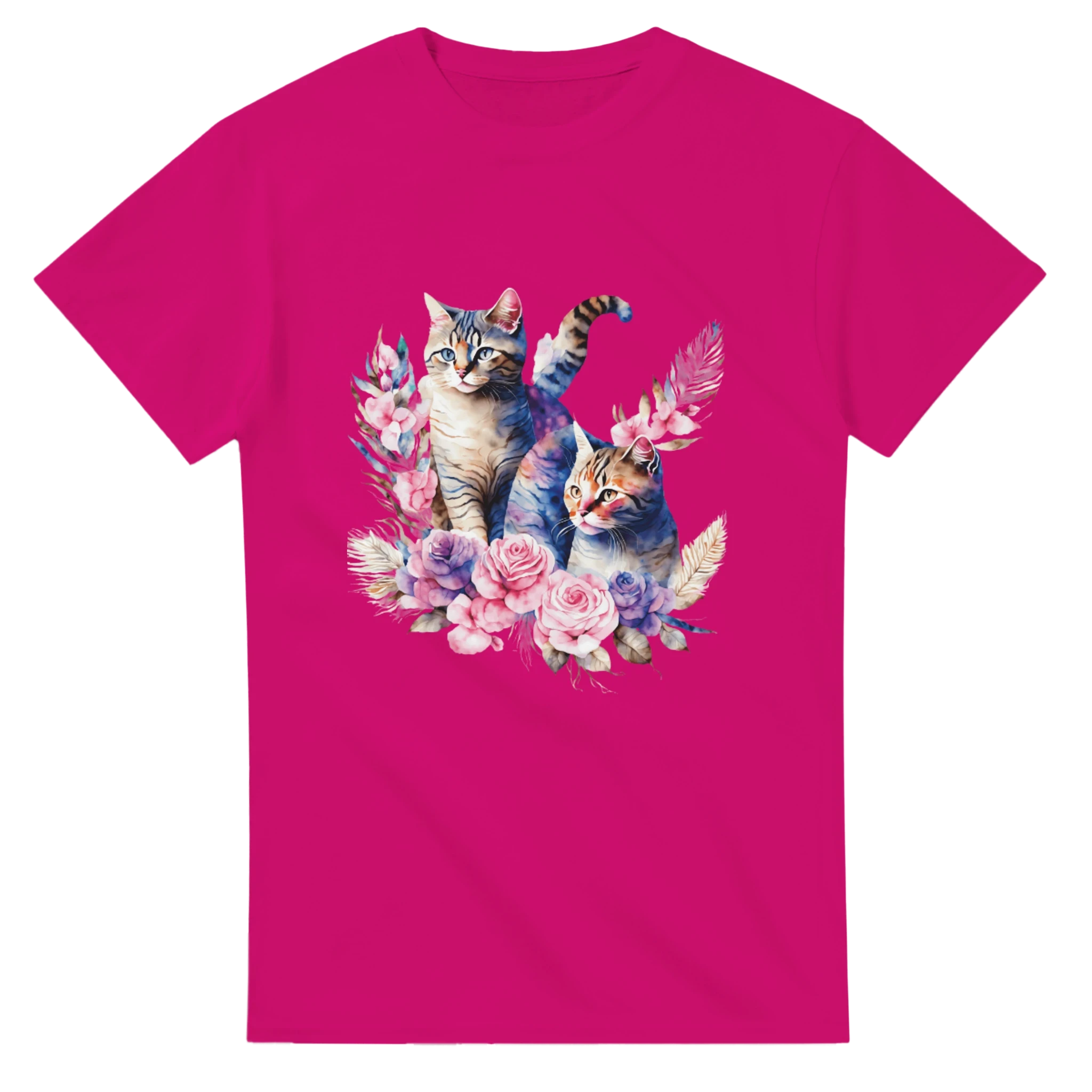 Colorful Cat Cotton T-Shirt - Premium Casual Crewneck Ideal Gift or for Cat Owners
