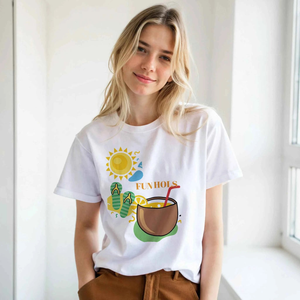 Fun Holiday Beach Graphic T-Shirt - Premium Cotton Tee