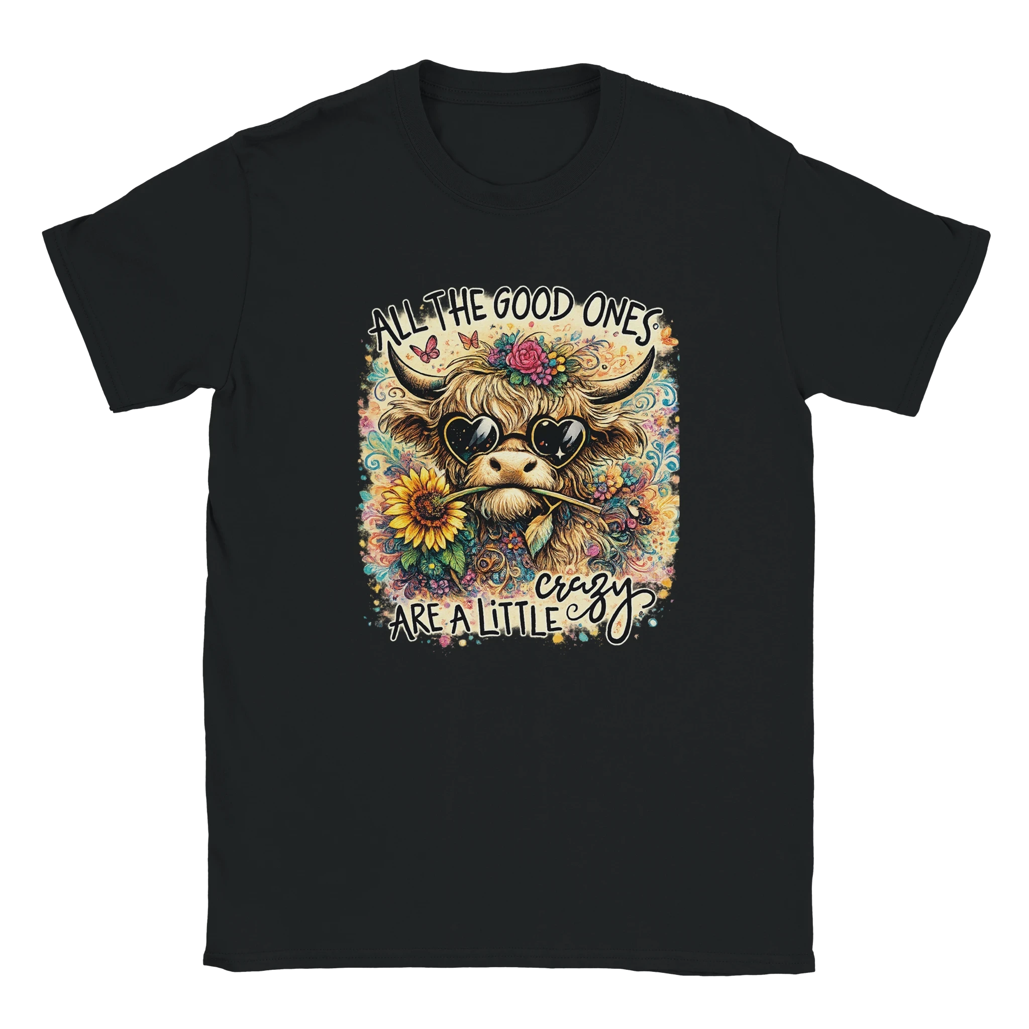 Good Ones Are Crazy Funny Cow Graphic T-Shirt - Premium Unisex Cotton Tee