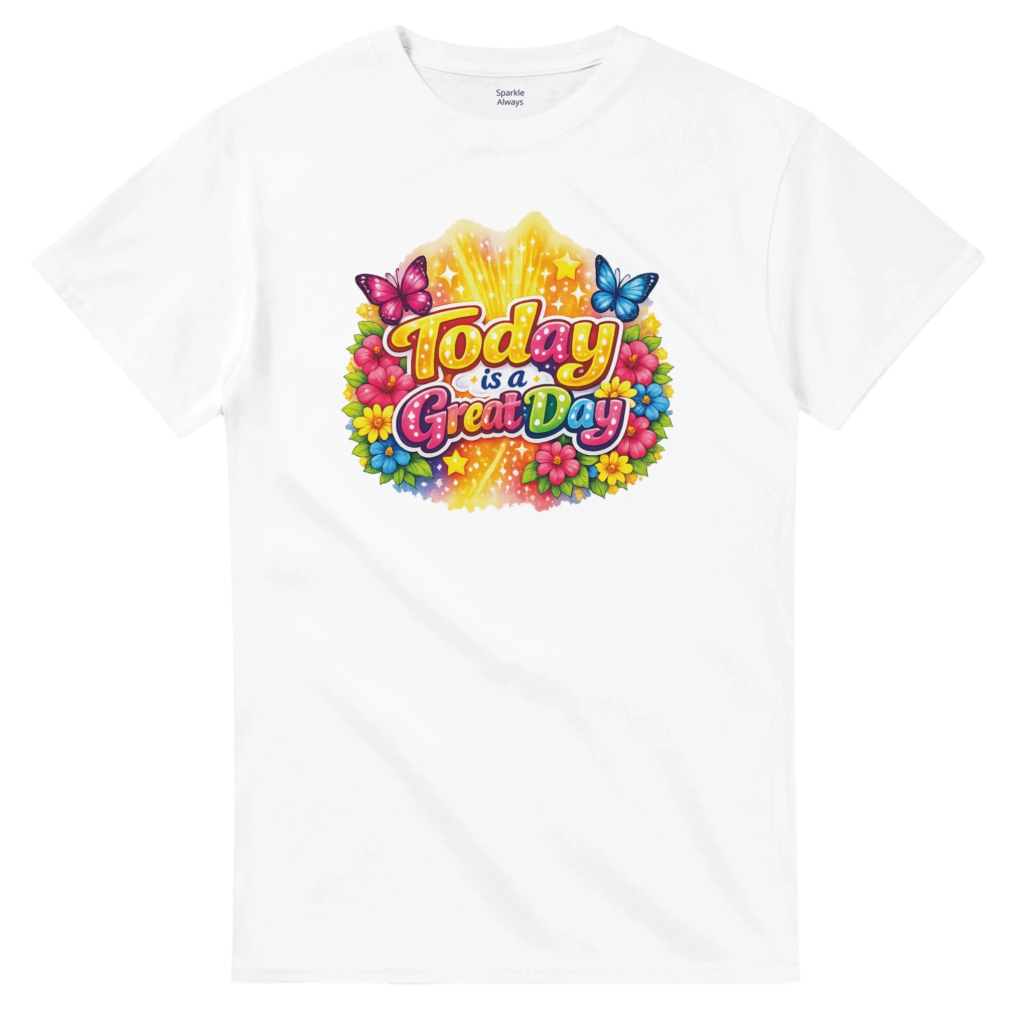 Today is a Great Day Heavyweight Cotton T-Shirt | Positive Statement Graphic Tee. Nice Gift.