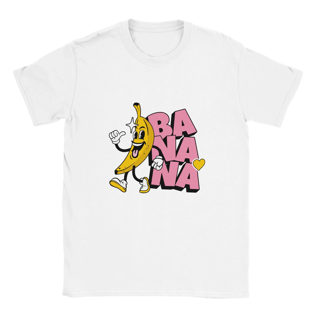 Smiling Banana Graphic T-Shirt - Premium Soft Cotton Crewneck