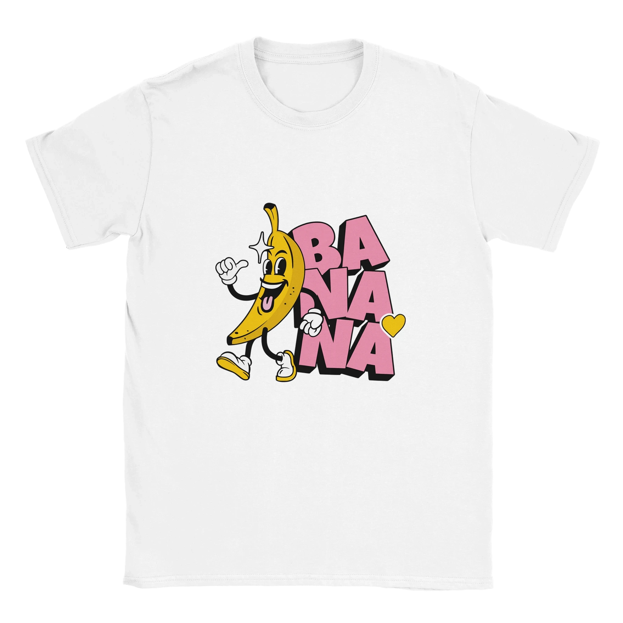 Smiling Banana Graphic T-Shirt - Premium Soft Cotton Crewneck