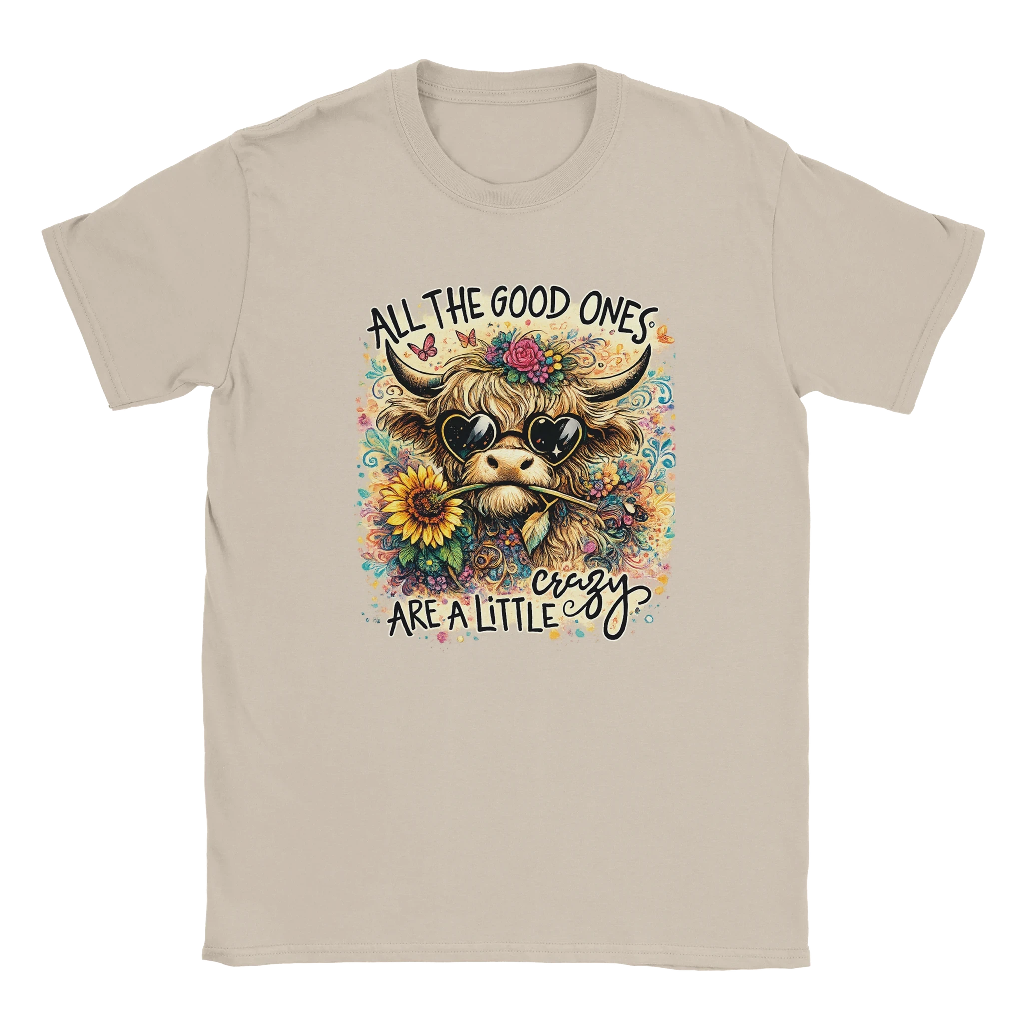 Good Ones Are Crazy Funny Cow Graphic T-Shirt - Premium Unisex Cotton Tee