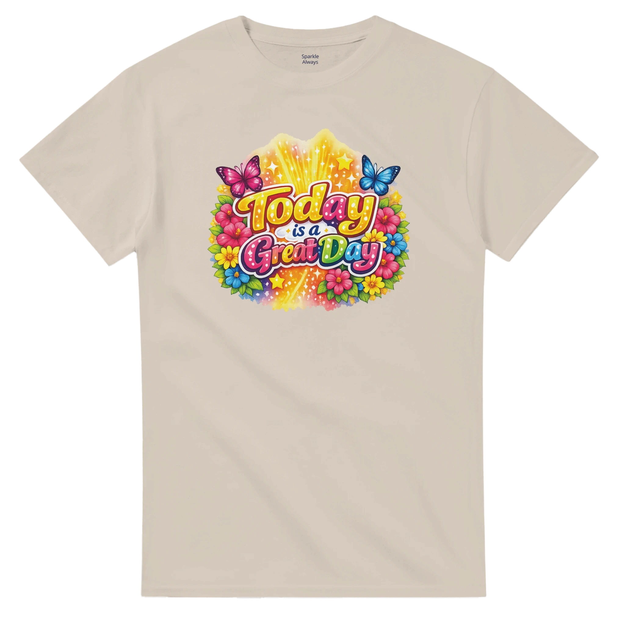 Today is a Great Day Heavyweight Cotton T-Shirt | Positive Statement Graphic Tee. Nice Gift.