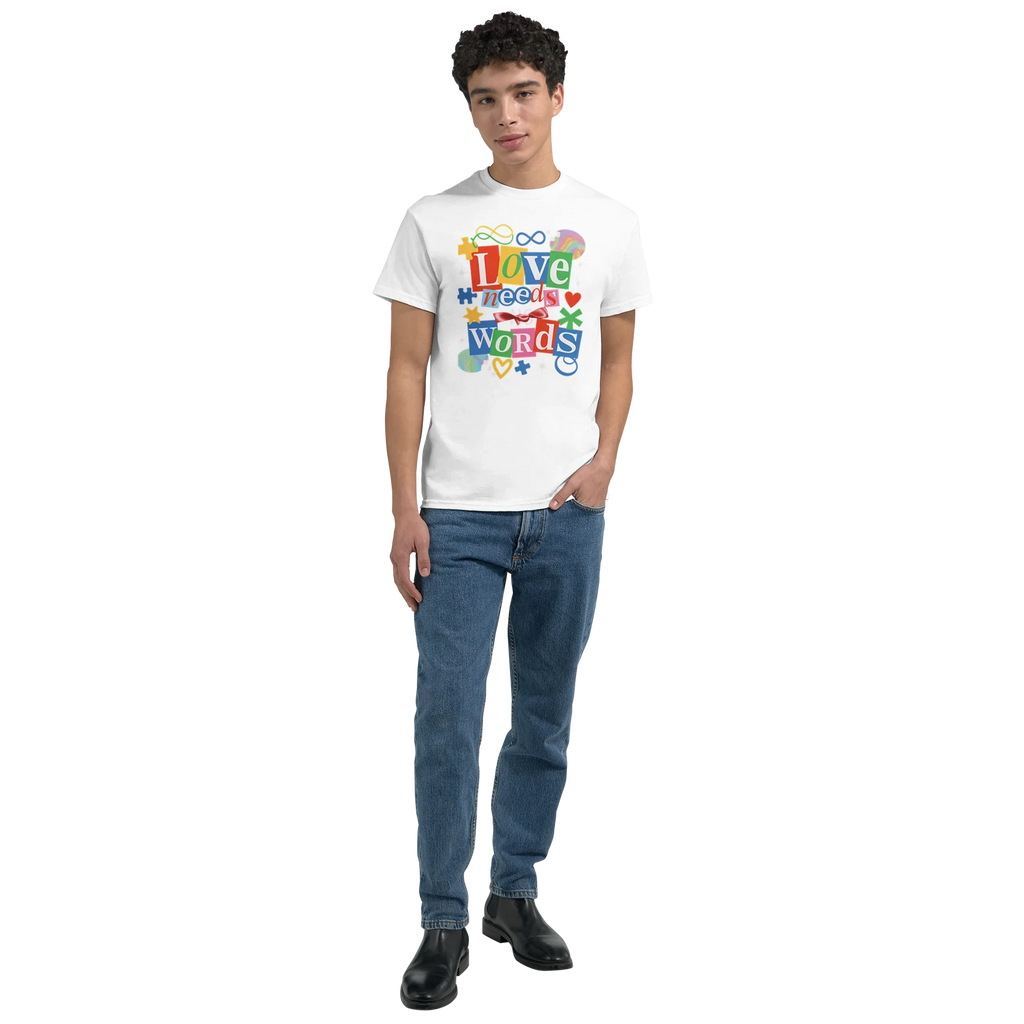 Love Needs Words Colorful Summer Graphic T-Shirt | Premium Heavyweight Cotton Tee