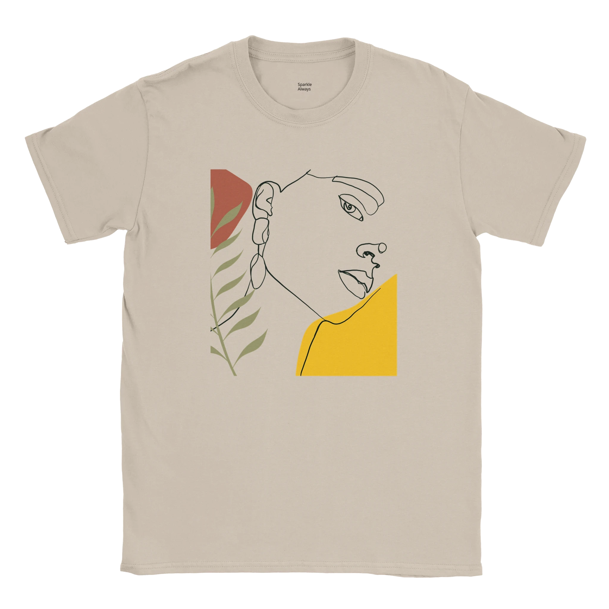 Women's Face Portrait Graphic T-Shirt - Black and White Art Tee