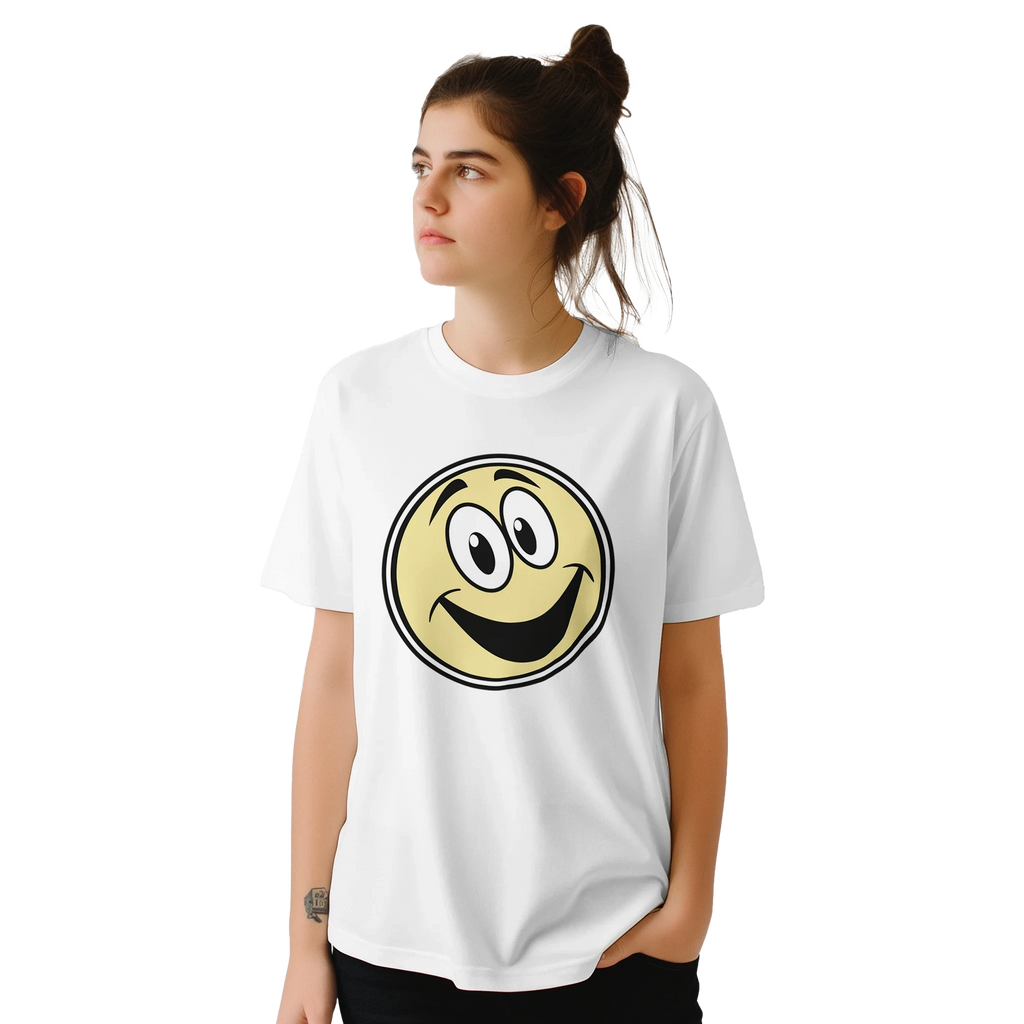 Smiling Emoji Graphic T-Shirt - Premium Soft Cotton Fun Tee
