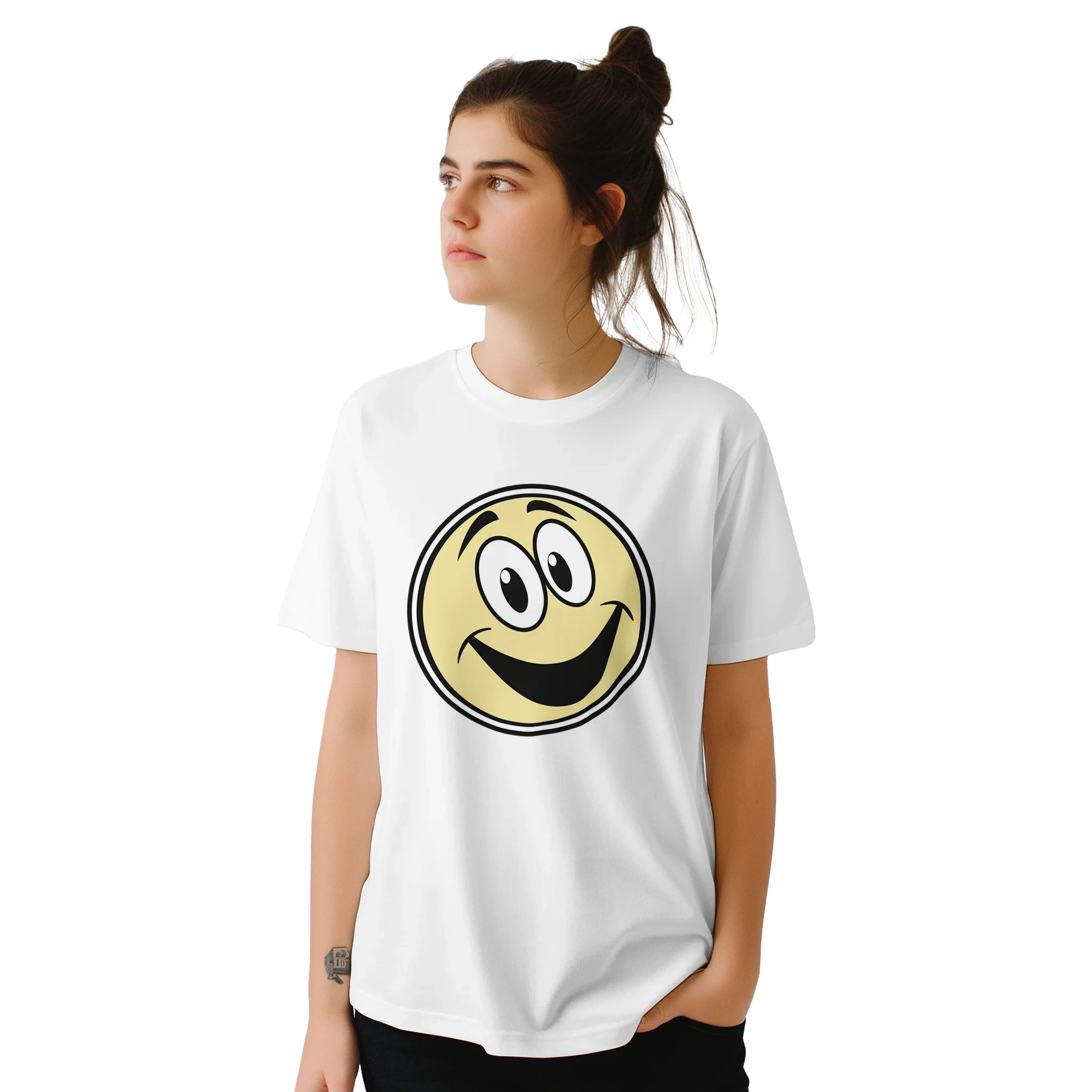 Smiling Emoji Graphic T-Shirt - Premium Soft Cotton Fun Tee