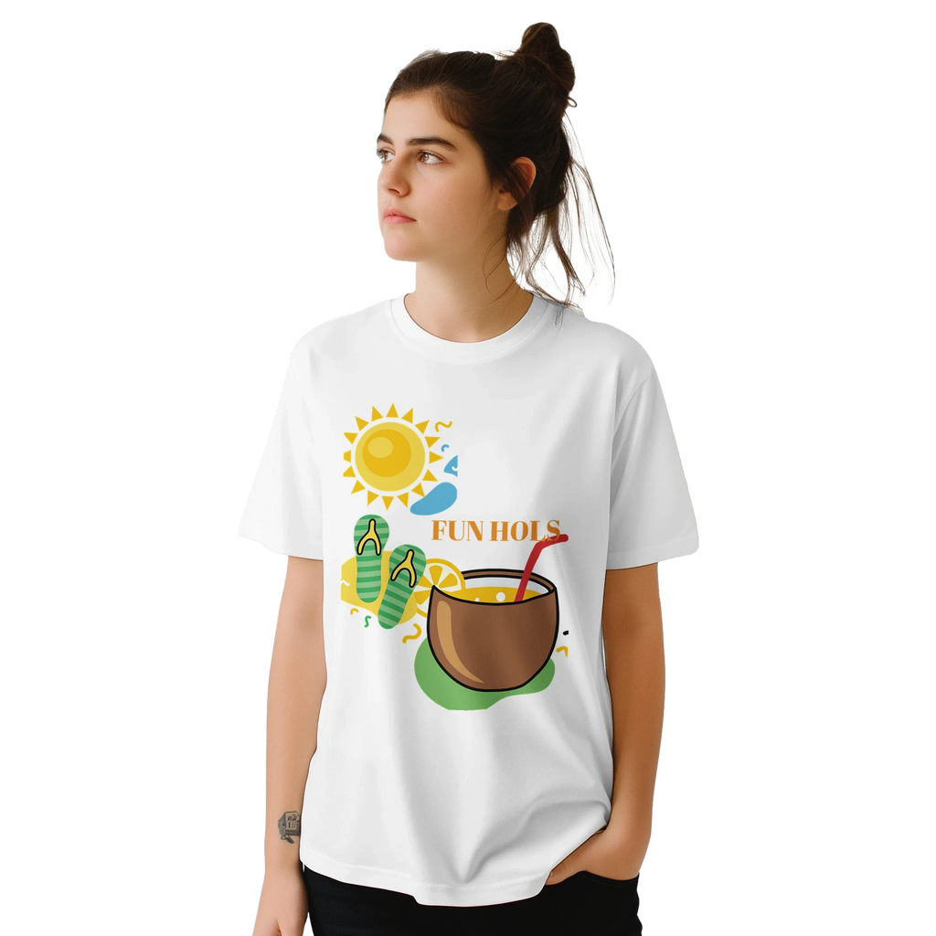 Fun Holiday Beach Graphic T-Shirt - Premium Cotton Tee